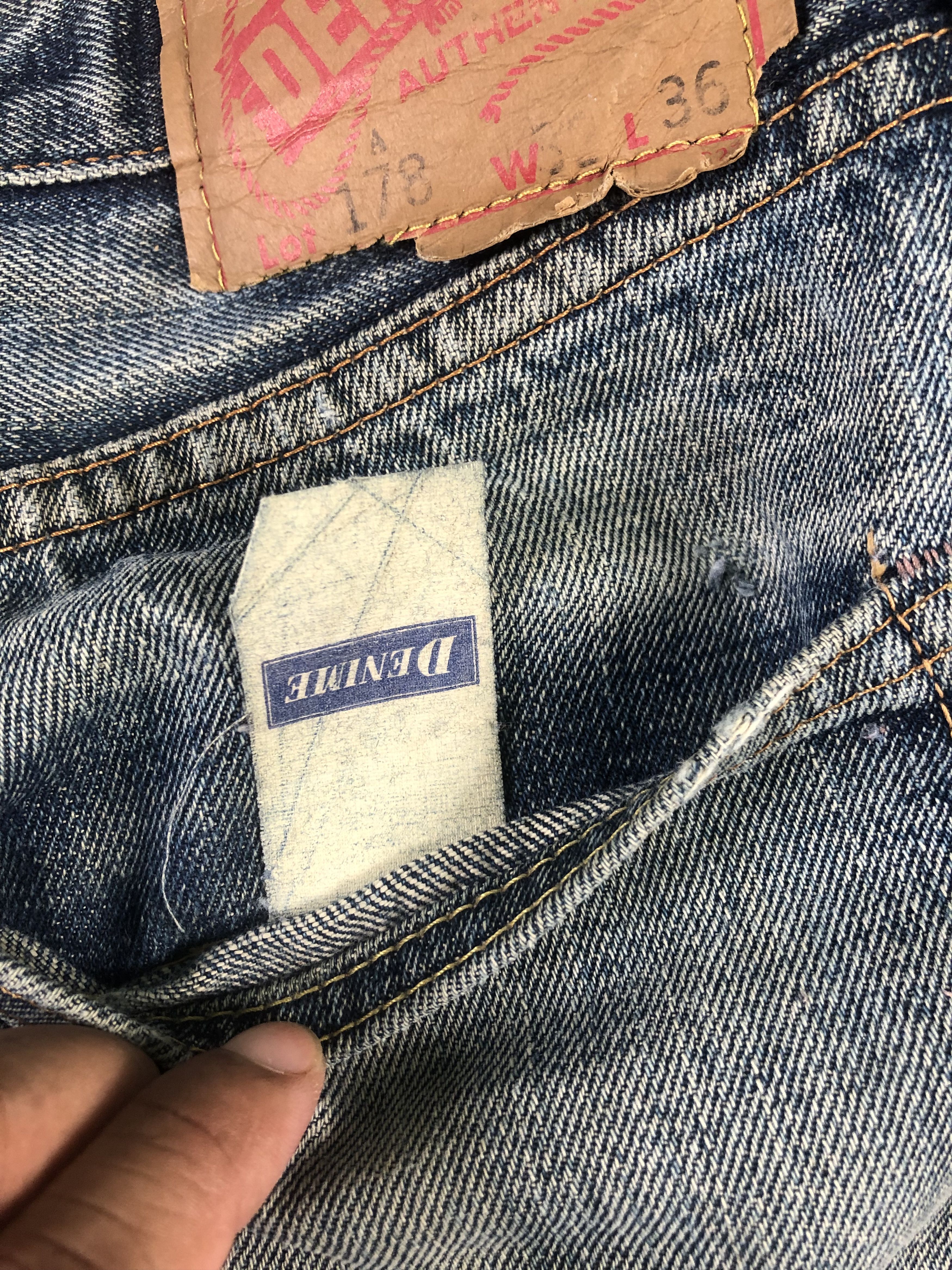 Denime Vintage Denime Selvedge Distressed Jeans 31x30.5 Size US 31 - 12 Thumbnail