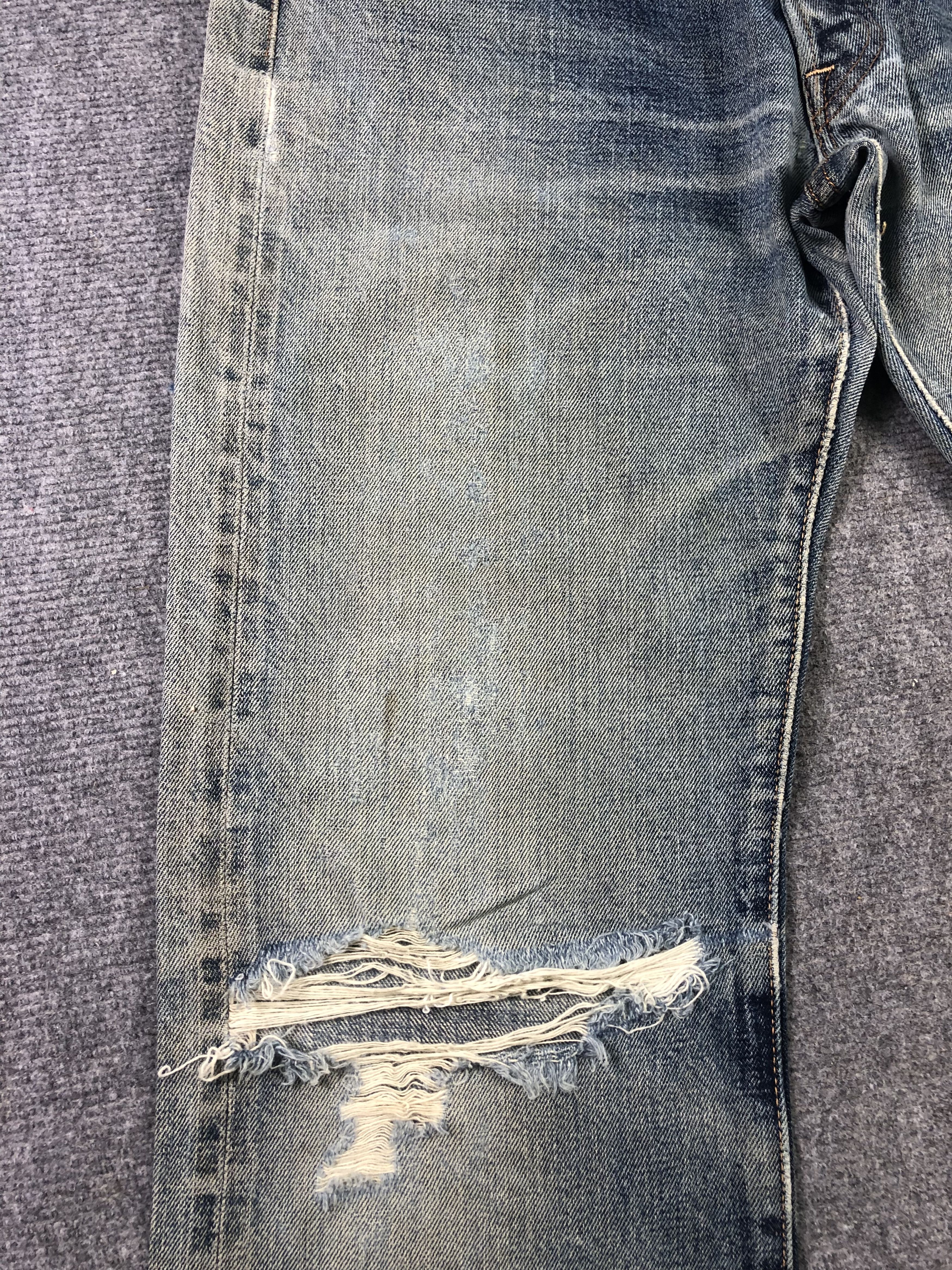 Denime Vintage Denime Selvedge Distressed Jeans 31x30.5 Size US 31 - 8 Thumbnail