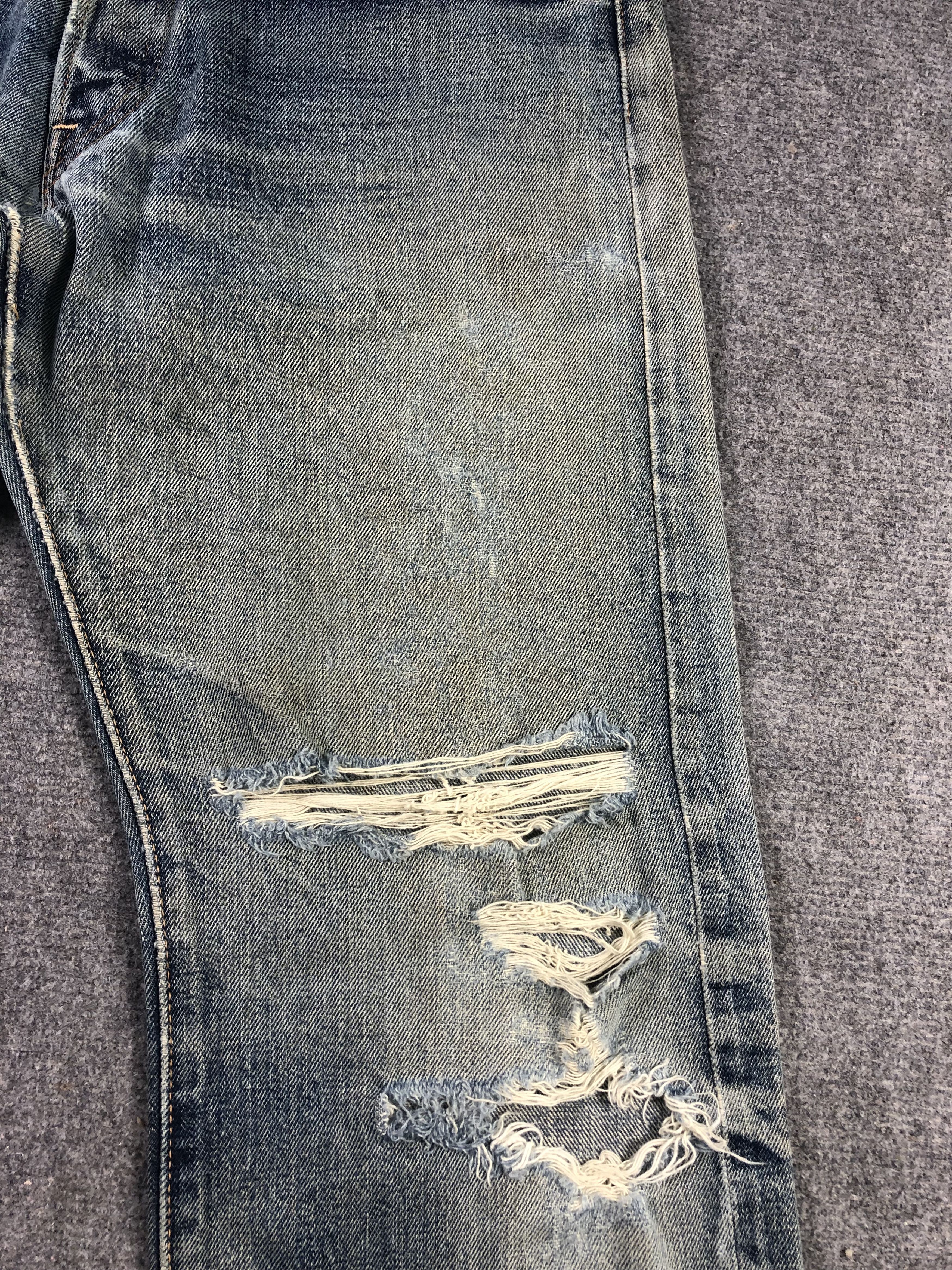 Denime Vintage Denime Selvedge Distressed Jeans 31x30.5 Size US 31 - 7 Thumbnail