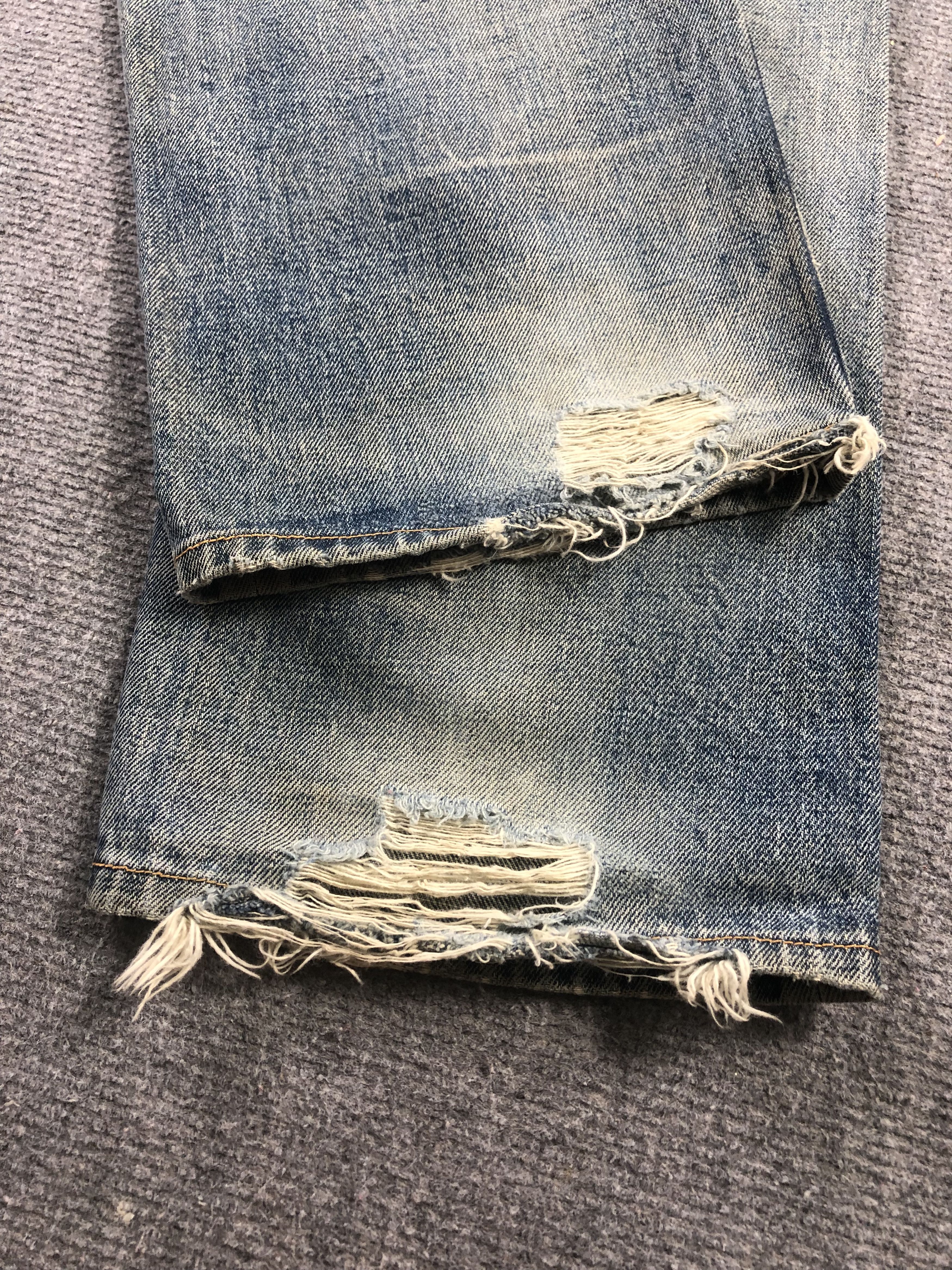 Denime Vintage Denime Selvedge Distressed Jeans 31x30.5 Size US 31 - 13 Thumbnail