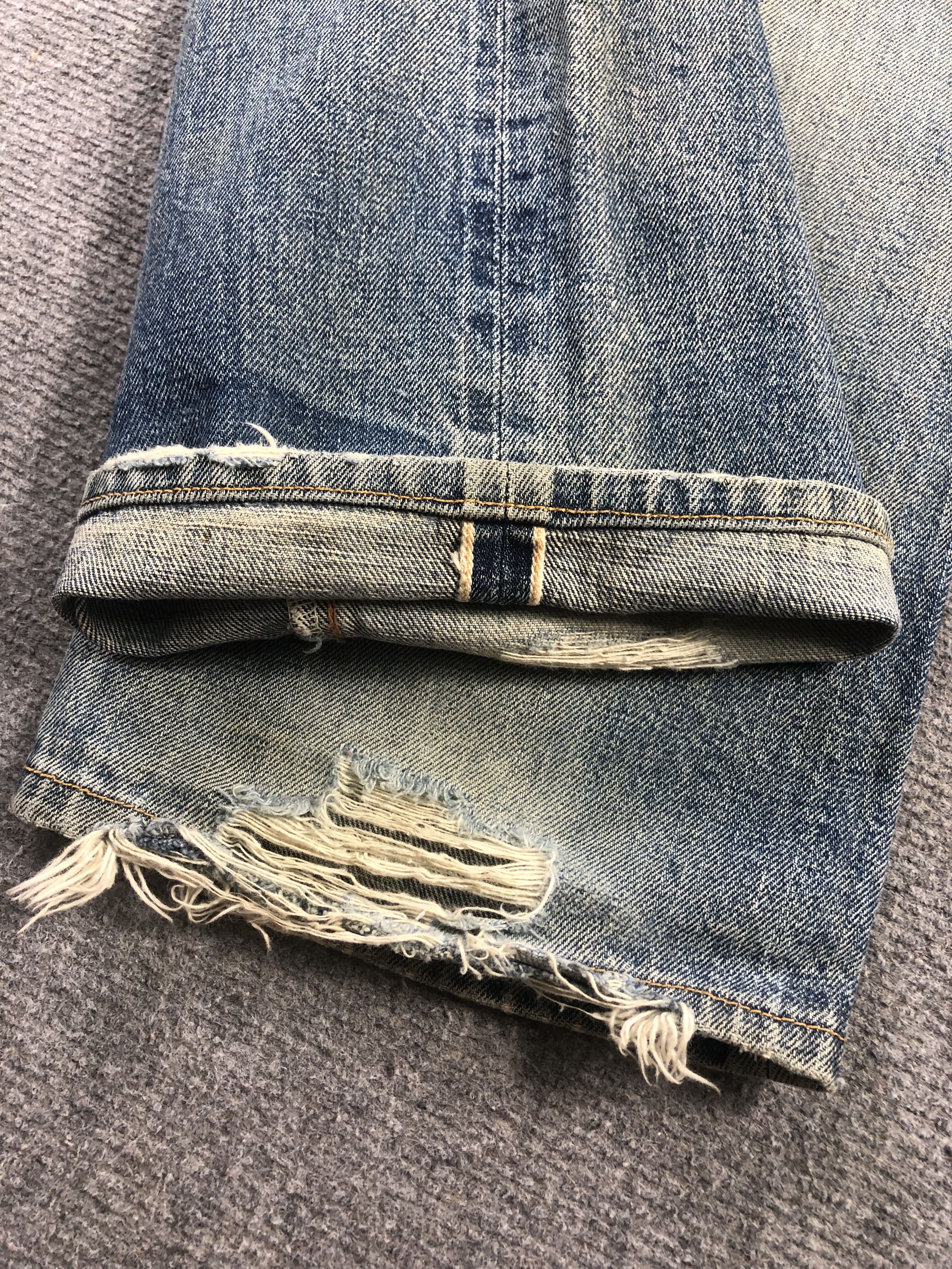 Denime Vintage Denime Selvedge Distressed Jeans 31x30.5 Size US 31 - 14 Thumbnail