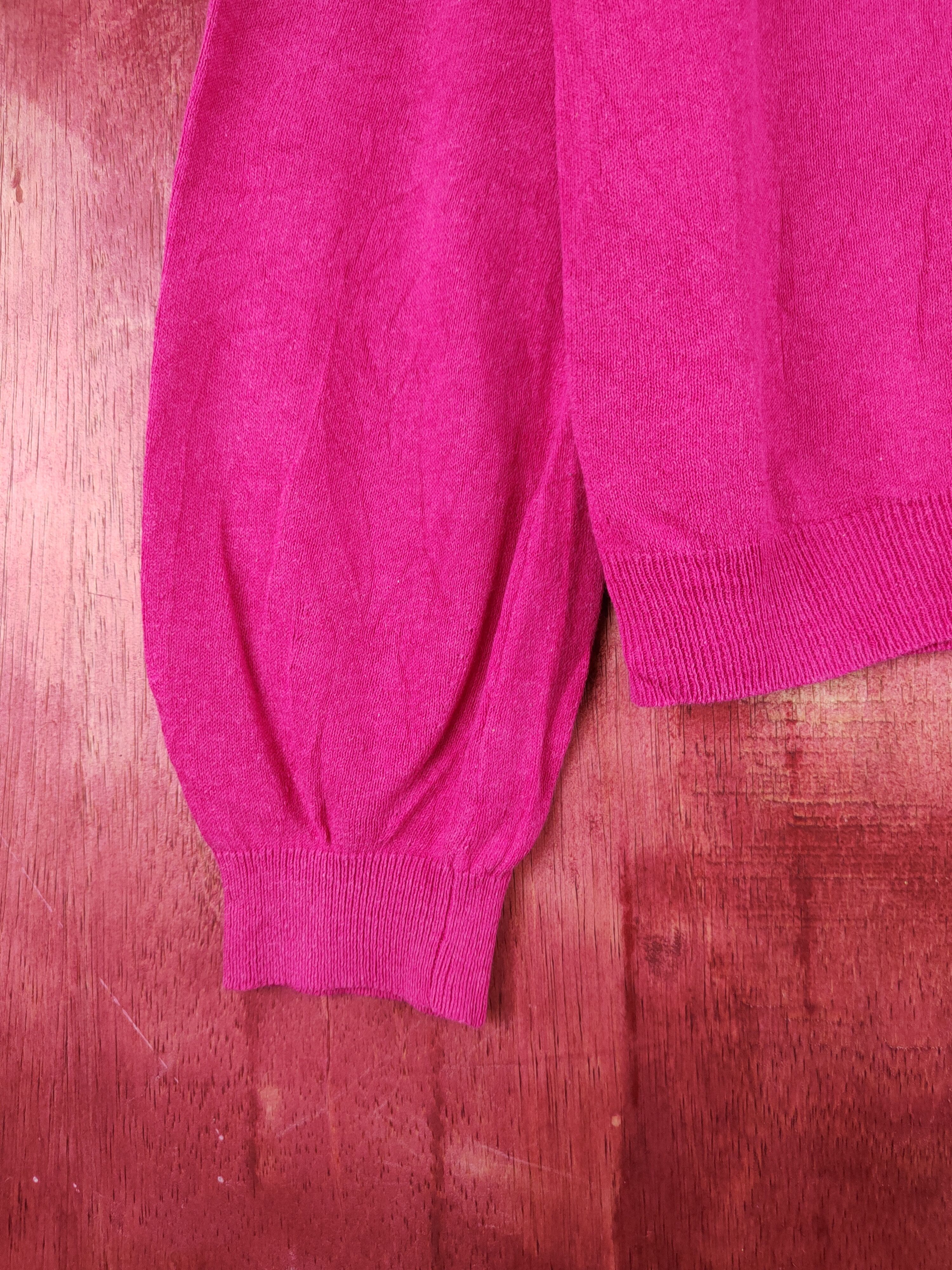 Japanese Brand Earth Music & Ecology Dark Pink Knitwear Cardigan #S1186 Size S / US 4 / IT 40 - 4 Thumbnail