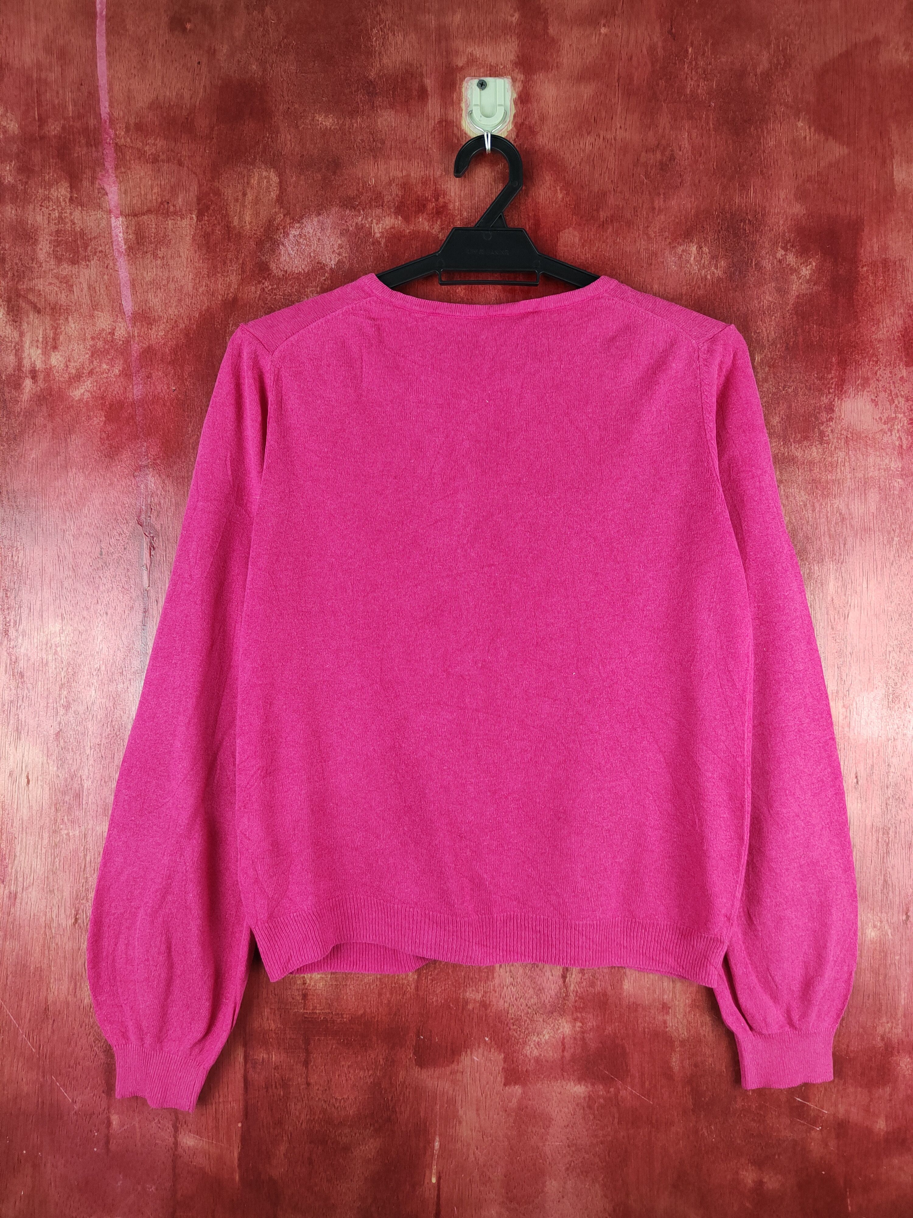 Japanese Brand Earth Music & Ecology Dark Pink Knitwear Cardigan #S1186 Size S / US 4 / IT 40 - 7 Thumbnail