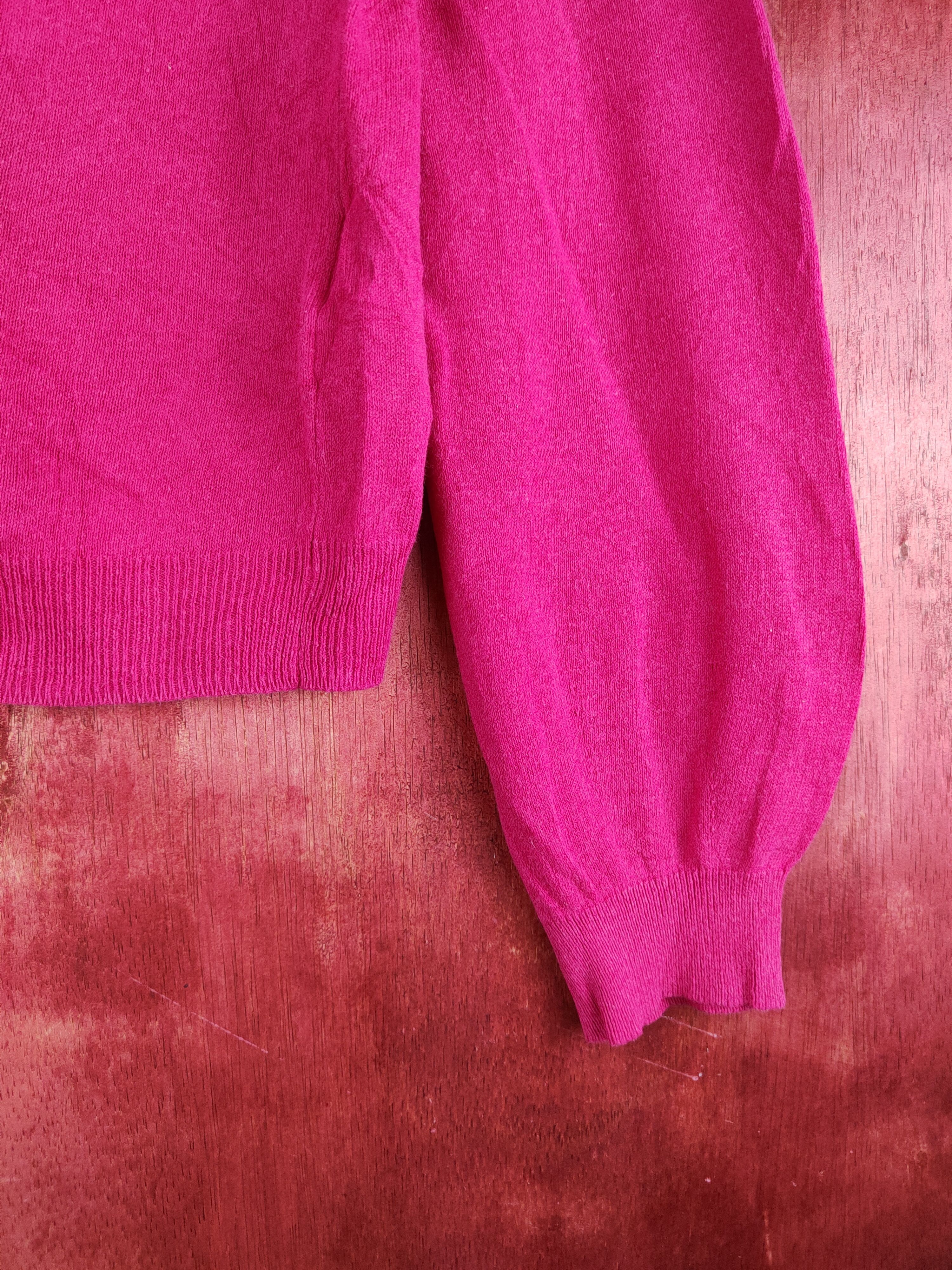 Japanese Brand Earth Music & Ecology Dark Pink Knitwear Cardigan #S1186 Size S / US 4 / IT 40 - 6 Thumbnail