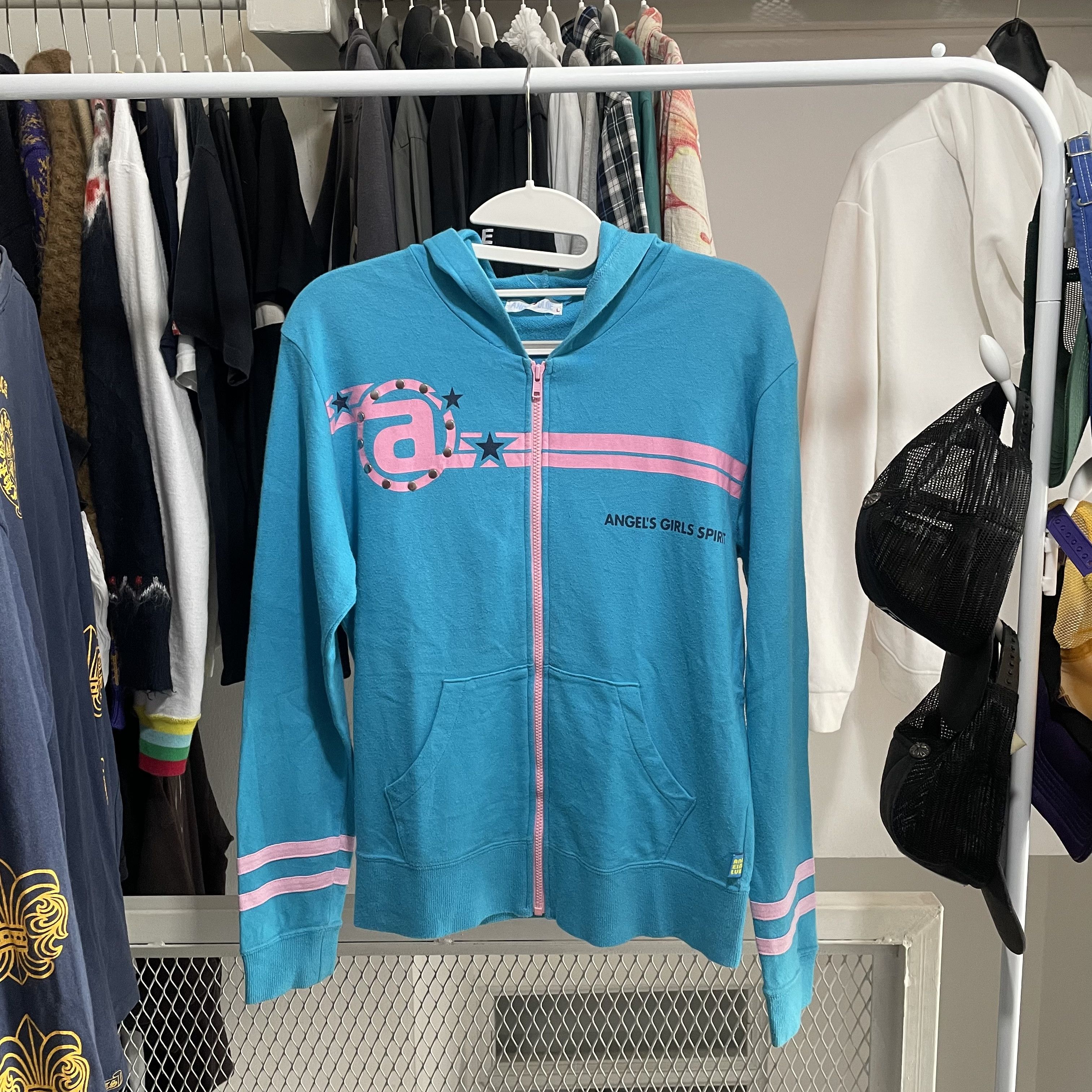 Japanese Brand Angel Blue Zip Up Hoodie Size US S / EU 44-46 / 1 - 1 Thumbnail