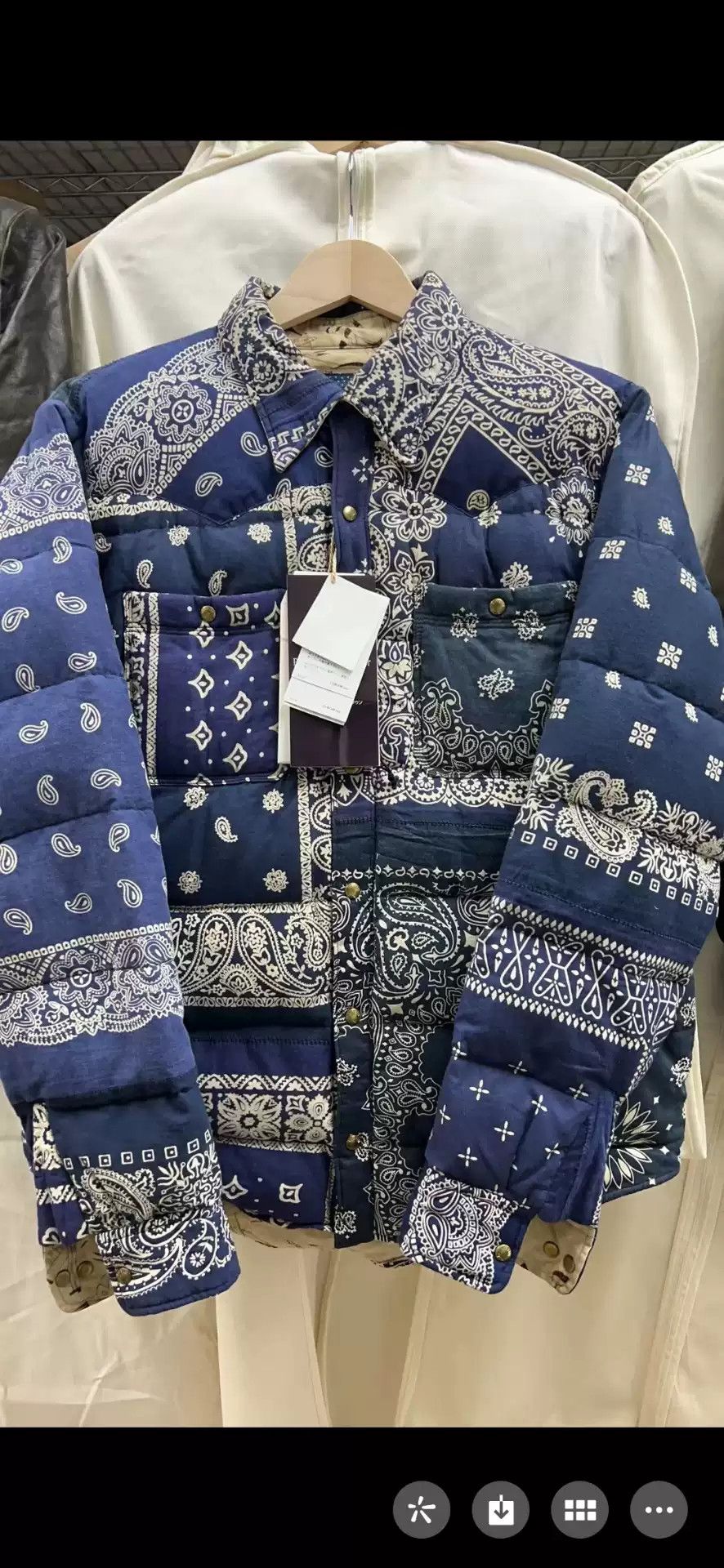 image of Visvim Kerchief Down Jkt Bandana 18Aw in Blue, Men's (Size Large)