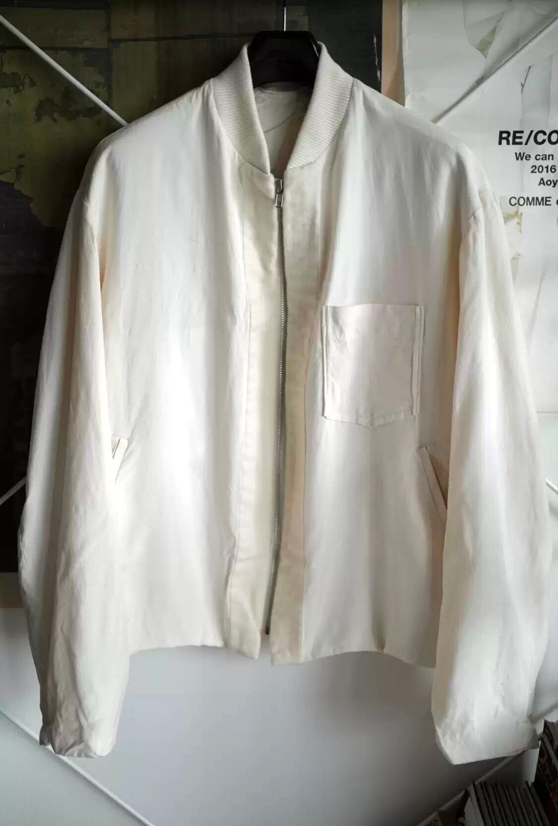 Pre-owned Yohji Yamamoto Pour Homme Splicing Velvet Jkt In White