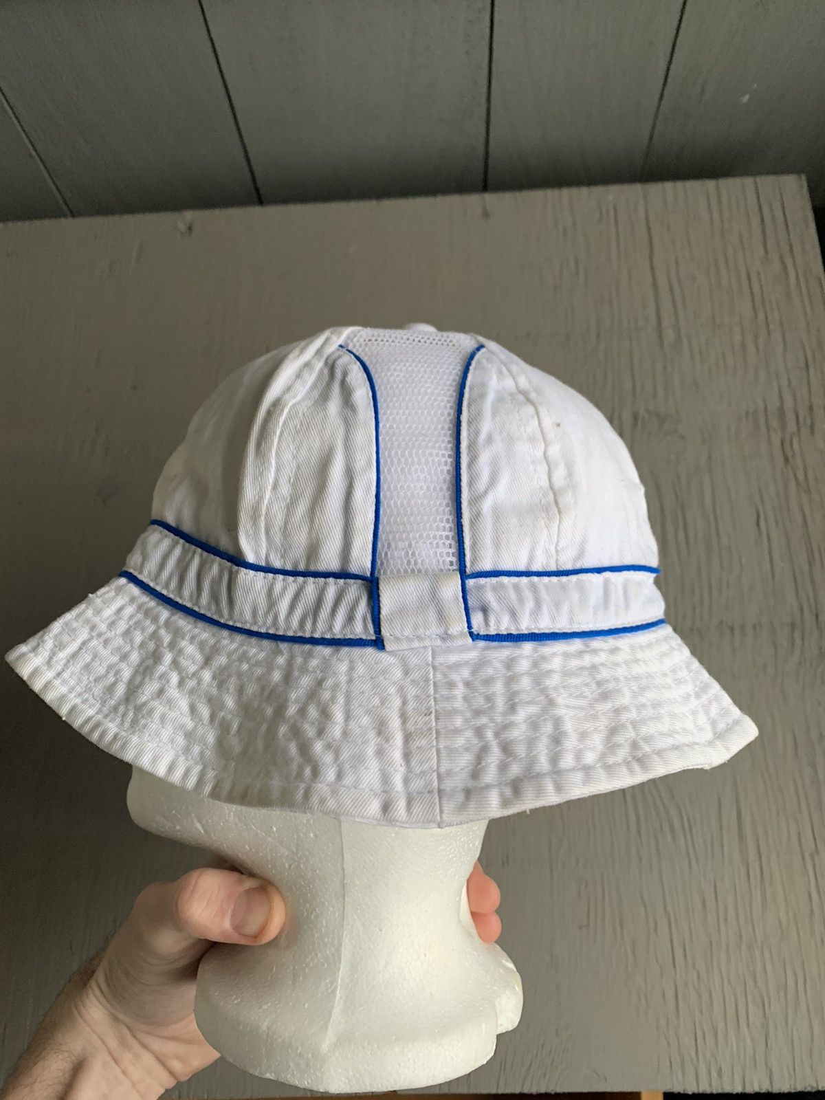 Japanese Brand × Vintage Vintage Bucket Hat 90s 2000s Y2K Mesh White Brimmed Bill Mur Size ONE SIZE - 3 Thumbnail