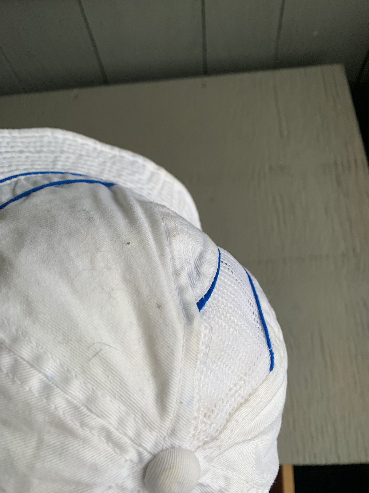 Japanese Brand × Vintage Vintage Bucket Hat 90s 2000s Y2K Mesh White Brimmed Bill Mur Size ONE SIZE - 6 Thumbnail