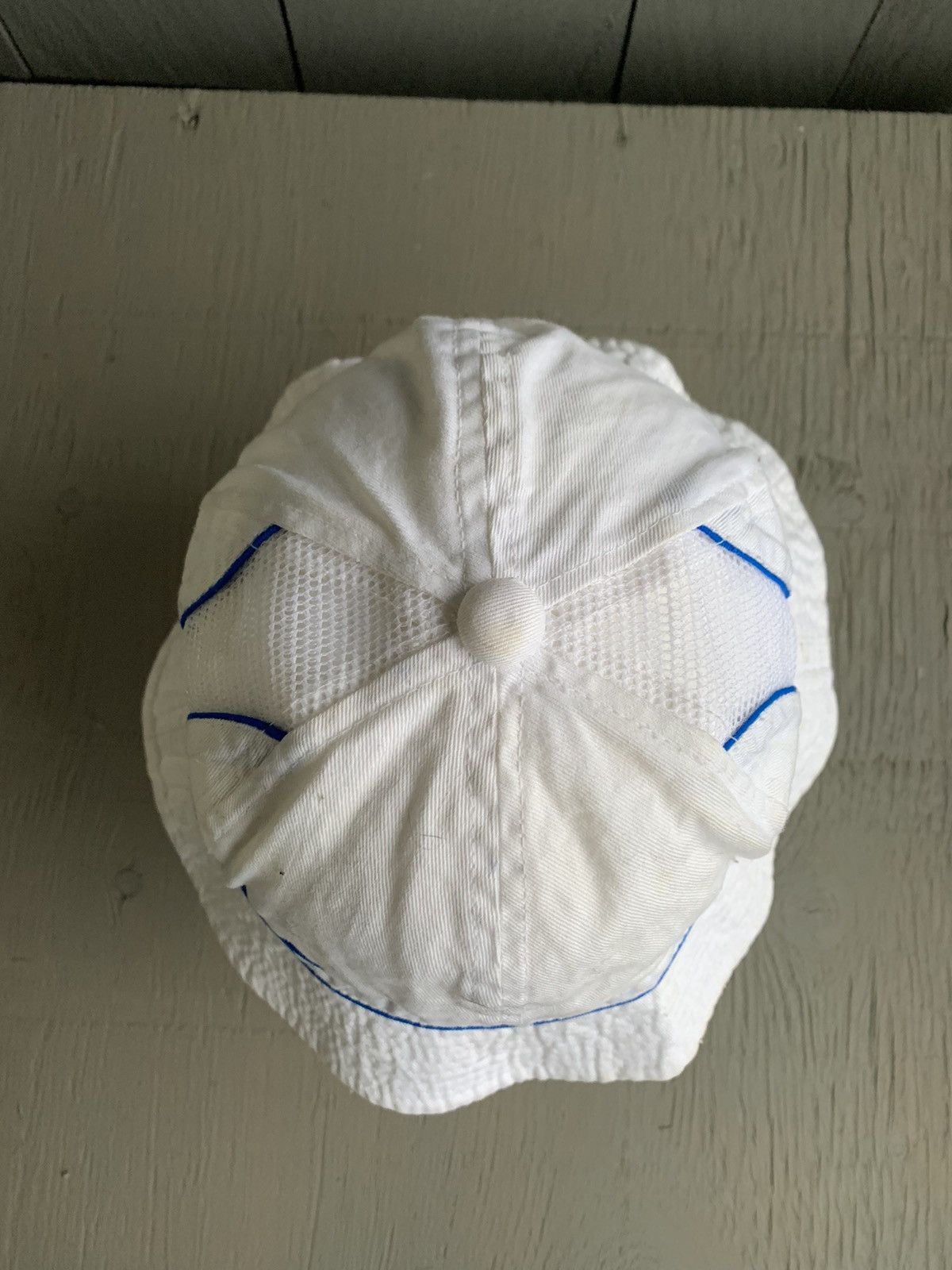 Japanese Brand × Vintage Vintage Bucket Hat 90s 2000s Y2K Mesh White Brimmed Bill Mur Size ONE SIZE - 7 Thumbnail