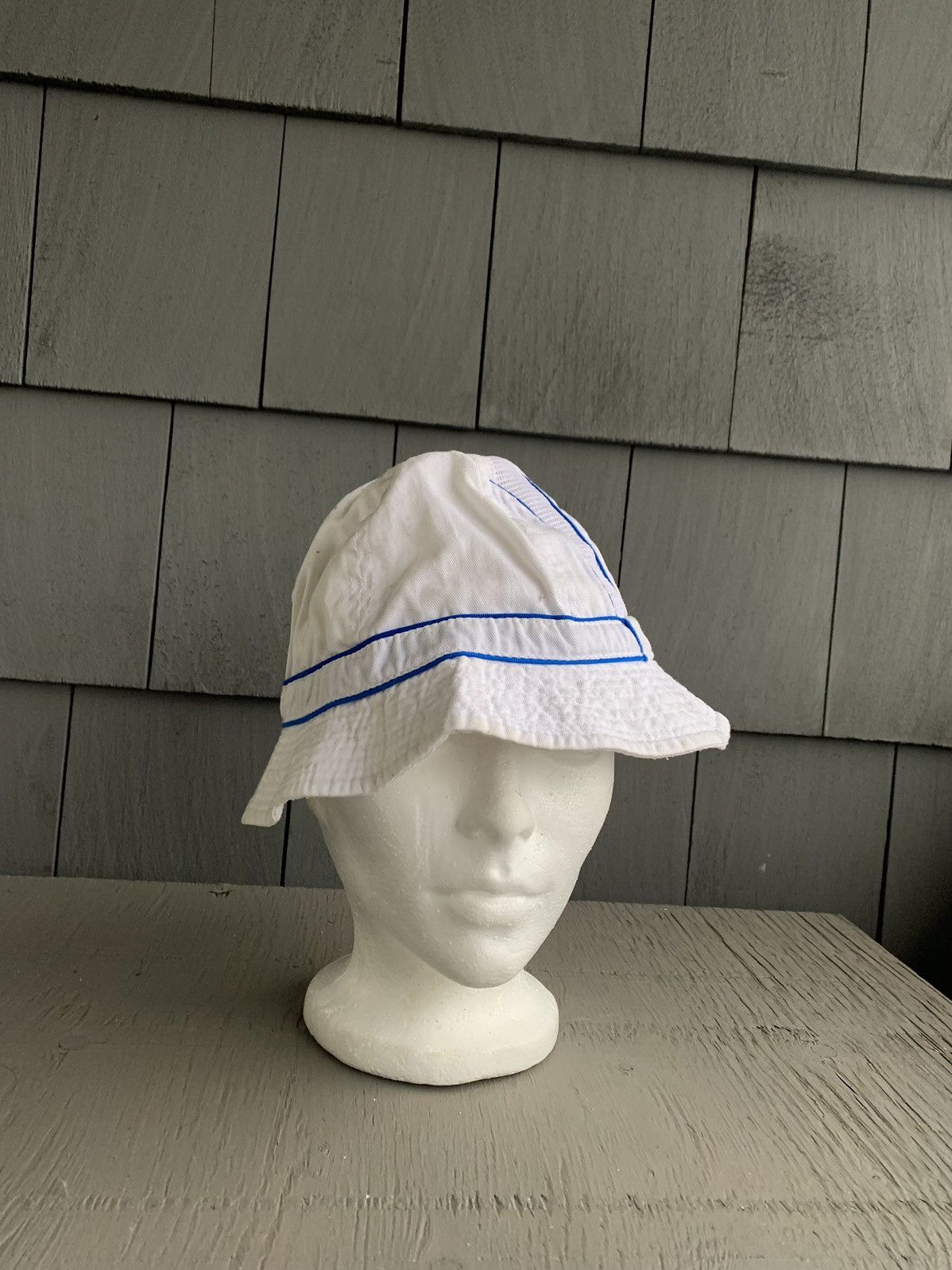 Japanese Brand × Vintage Vintage Bucket Hat 90s 2000s Y2K Mesh White Brimmed Bill Mur Size ONE SIZE - 1 Thumbnail
