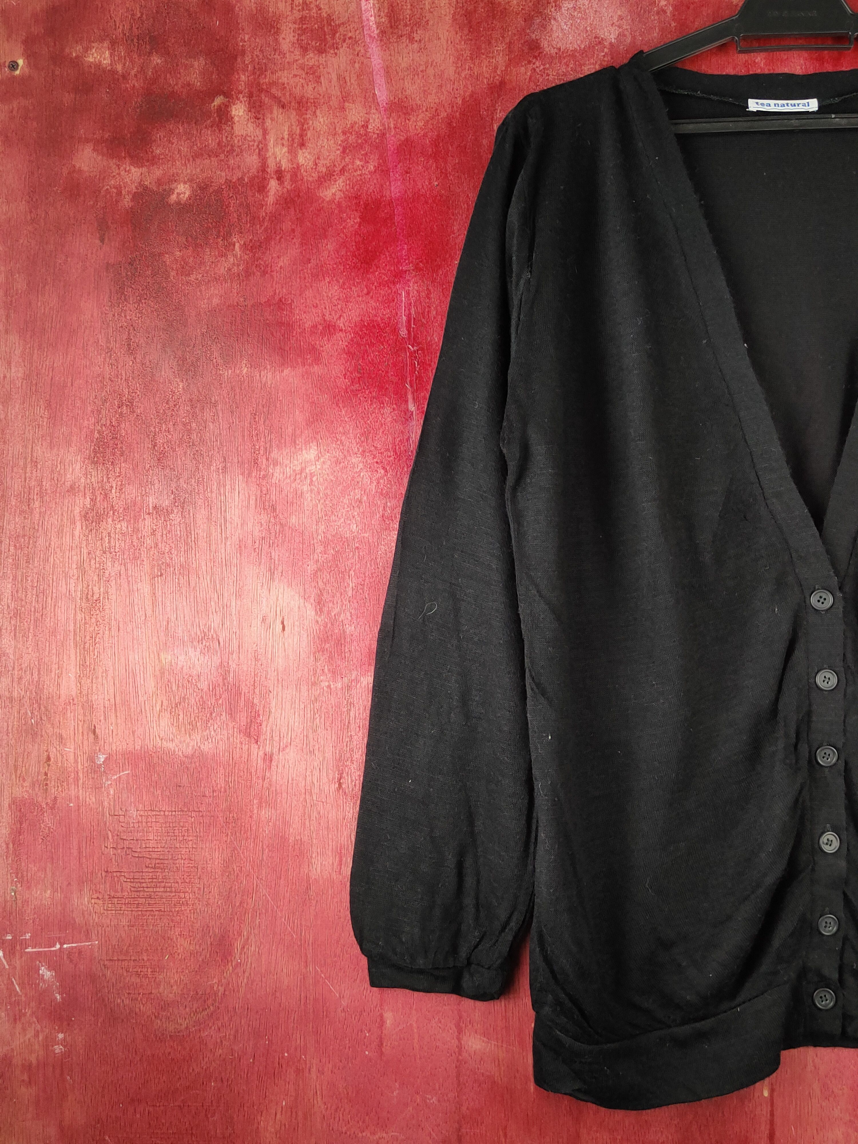 Japanese Brand Tea Natural Black Knitwear Cardigan #S1237 Size L / US 10 / IT 46 - 3 Thumbnail