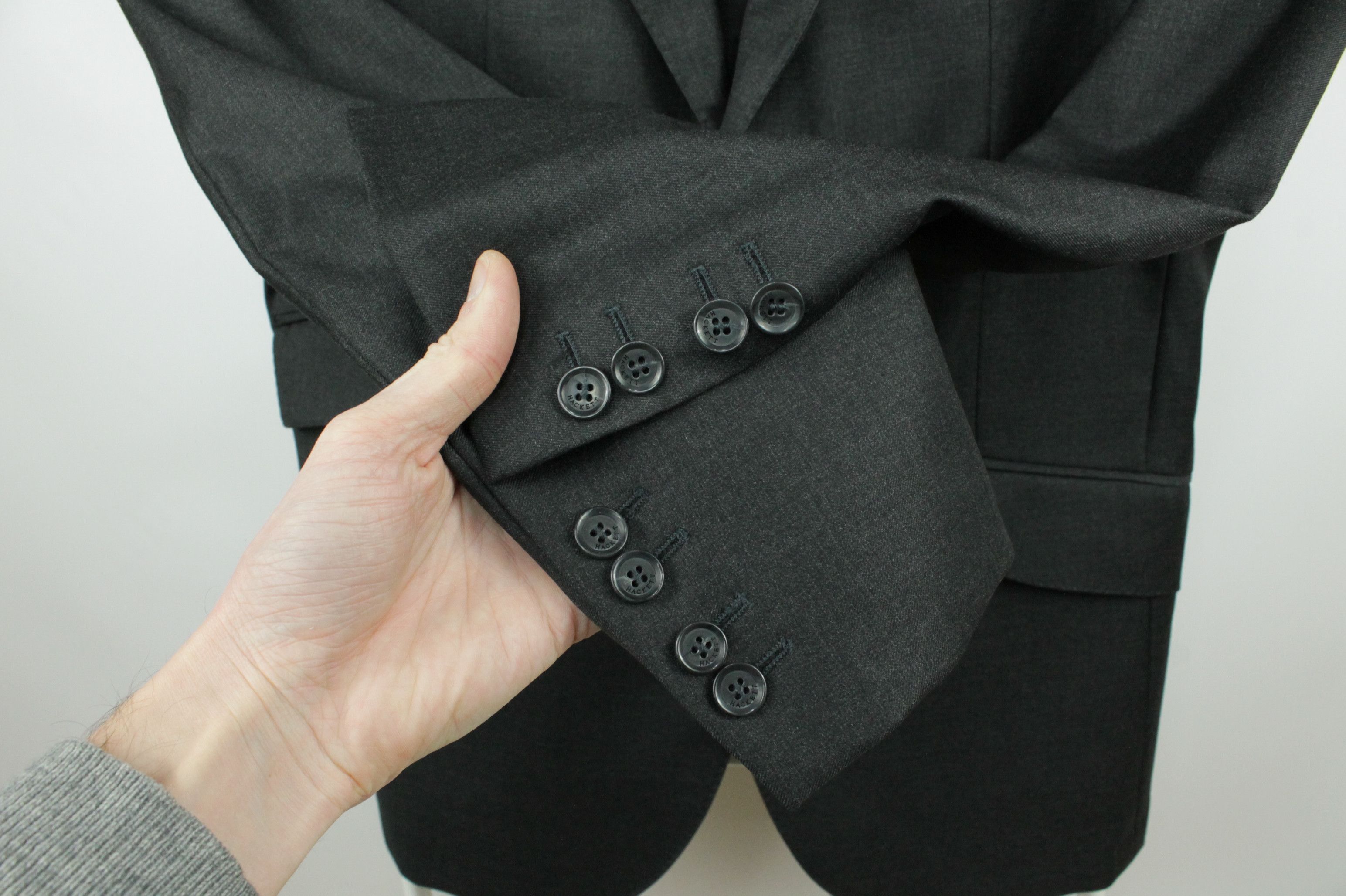 Hackett × Loro Piana Hackett Loro Piana Four Season 130'S Charcoal Wool Blazer Size US M / EU 48-50 / 2 - 4 Thumbnail