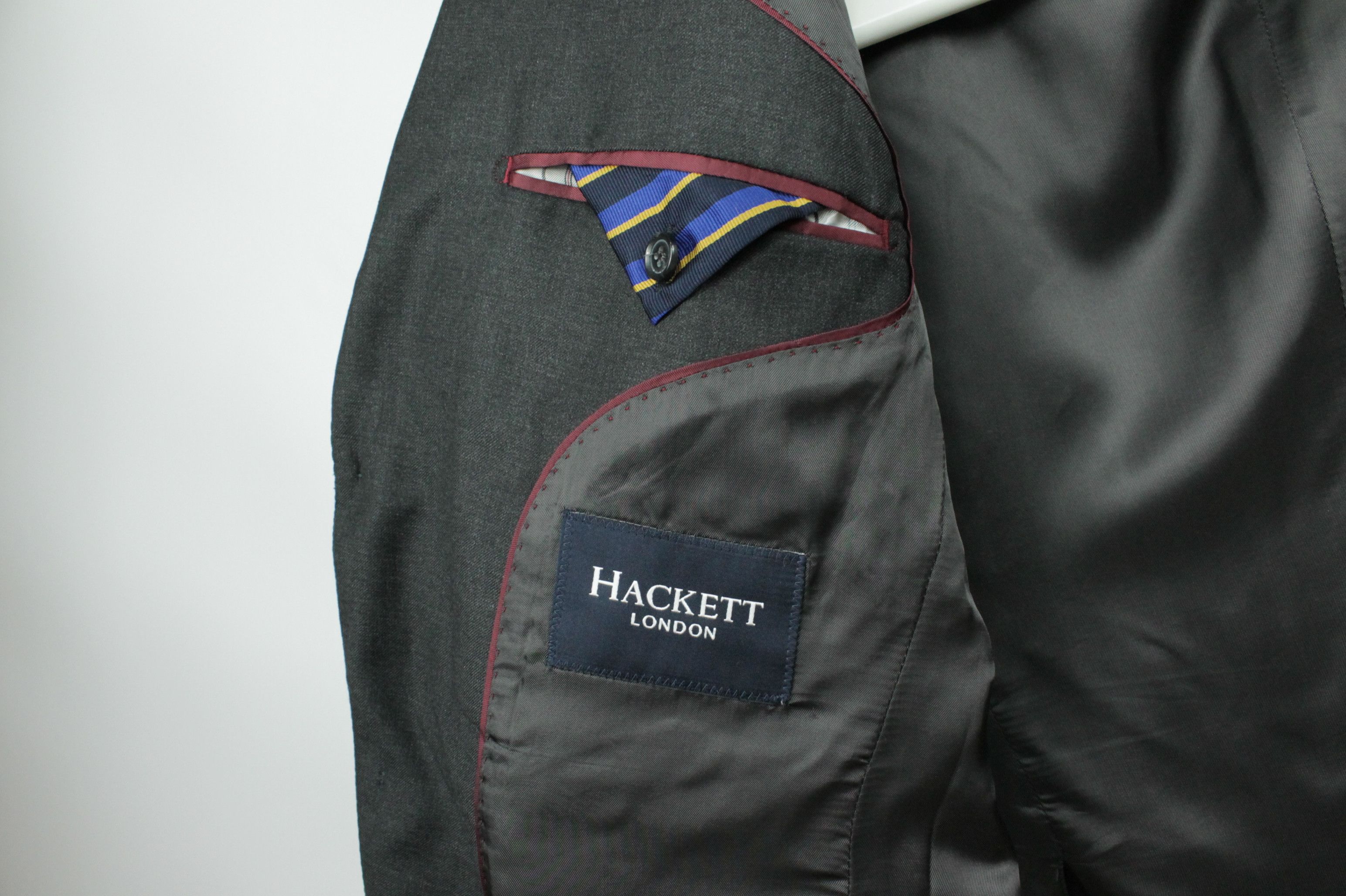Hackett × Loro Piana Hackett Loro Piana Four Season 130'S Charcoal Wool Blazer Size US M / EU 48-50 / 2 - 7 Thumbnail