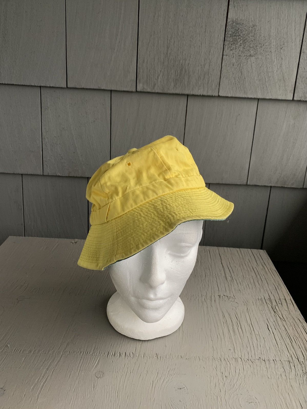 Japanese Brand × Vintage 90s Vintage Yellow Bucket Hat Love 7 Bill Murray Vibe Fisher Size ONE SIZE - 9 Thumbnail