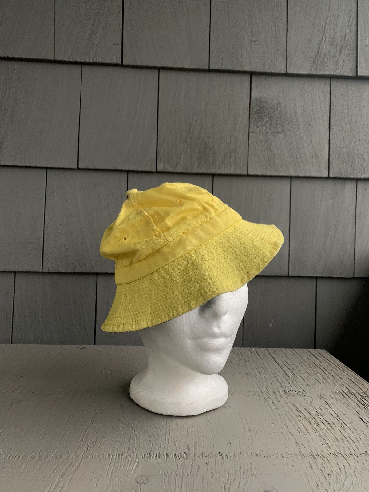 Japanese Brand × Vintage 90s Vintage Yellow Bucket Hat Love 7 Bill Murray Vibe Fisher Size ONE SIZE - 7 Thumbnail