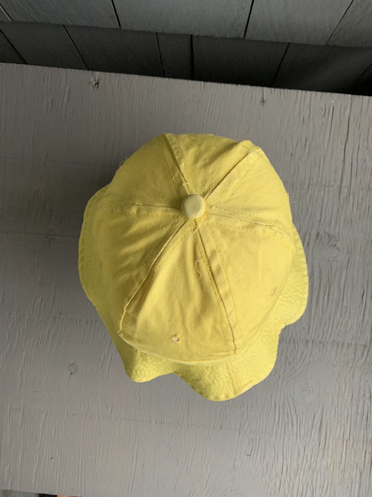 Japanese Brand × Vintage 90s Vintage Yellow Bucket Hat Love 7 Bill Murray Vibe Fisher Size ONE SIZE - 3 Thumbnail
