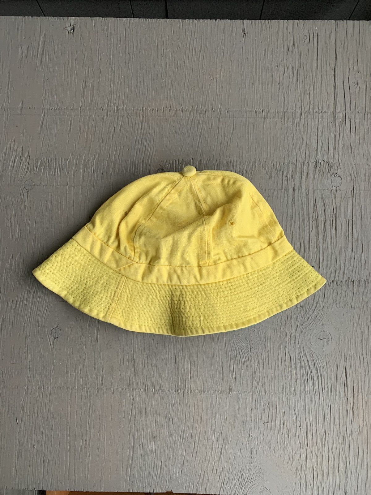 Japanese Brand × Vintage 90s Vintage Yellow Bucket Hat Love 7 Bill Murray Vibe Fisher Size ONE SIZE - 2 Thumbnail