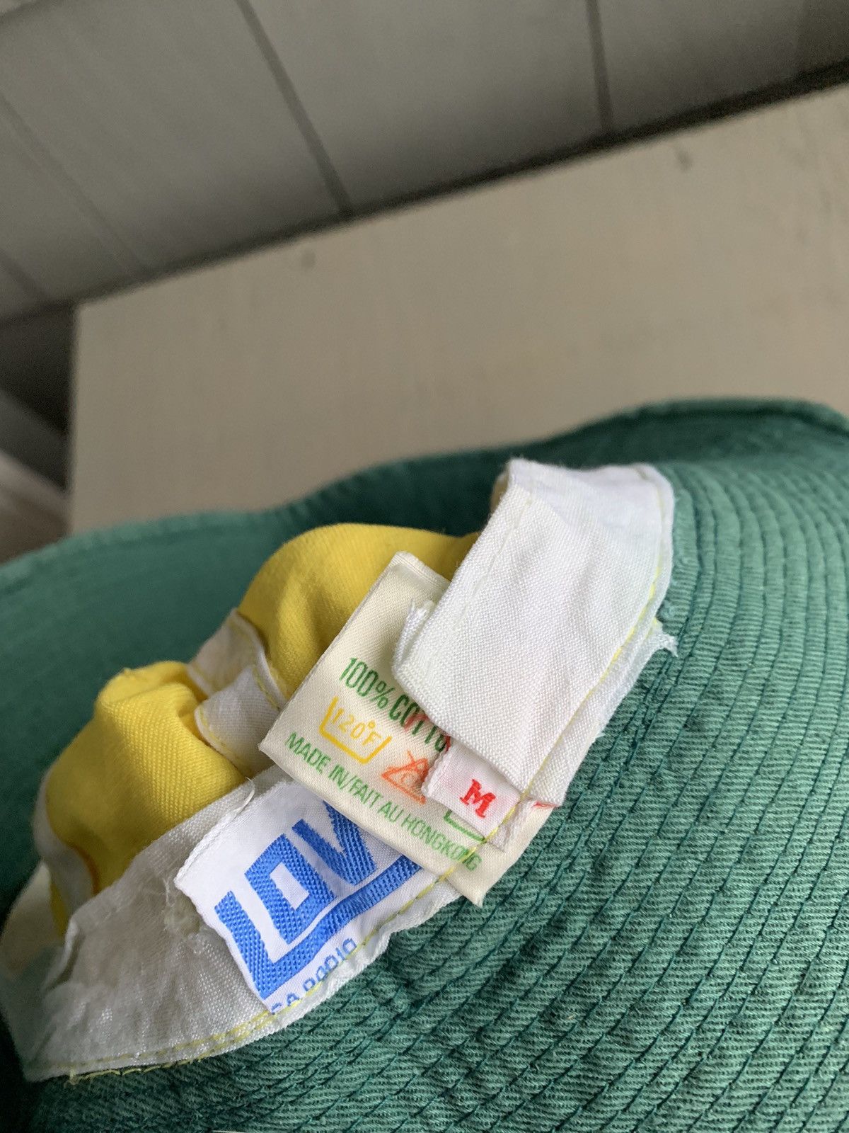 Japanese Brand × Vintage 90s Vintage Yellow Bucket Hat Love 7 Bill Murray Vibe Fisher Size ONE SIZE - 5 Thumbnail