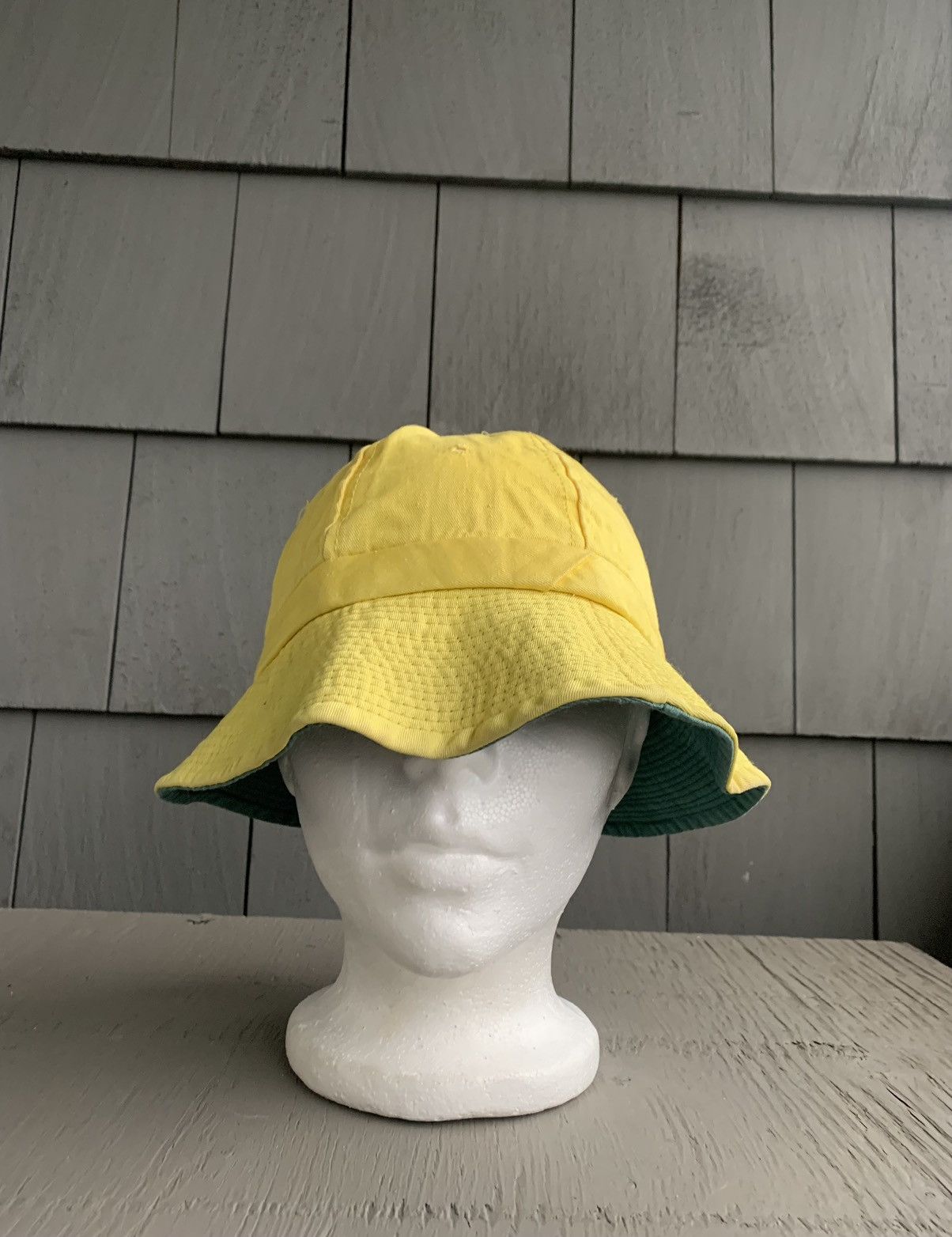 Japanese Brand × Vintage 90s Vintage Yellow Bucket Hat Love 7 Bill Murray Vibe Fisher Size ONE SIZE - 8 Thumbnail
