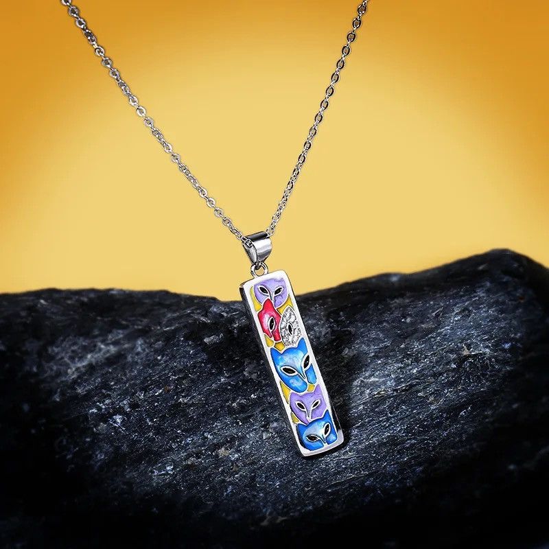 Jewelry Cute Cat Unique Pendant Necklace Size ONE SIZE - 4 Thumbnail
