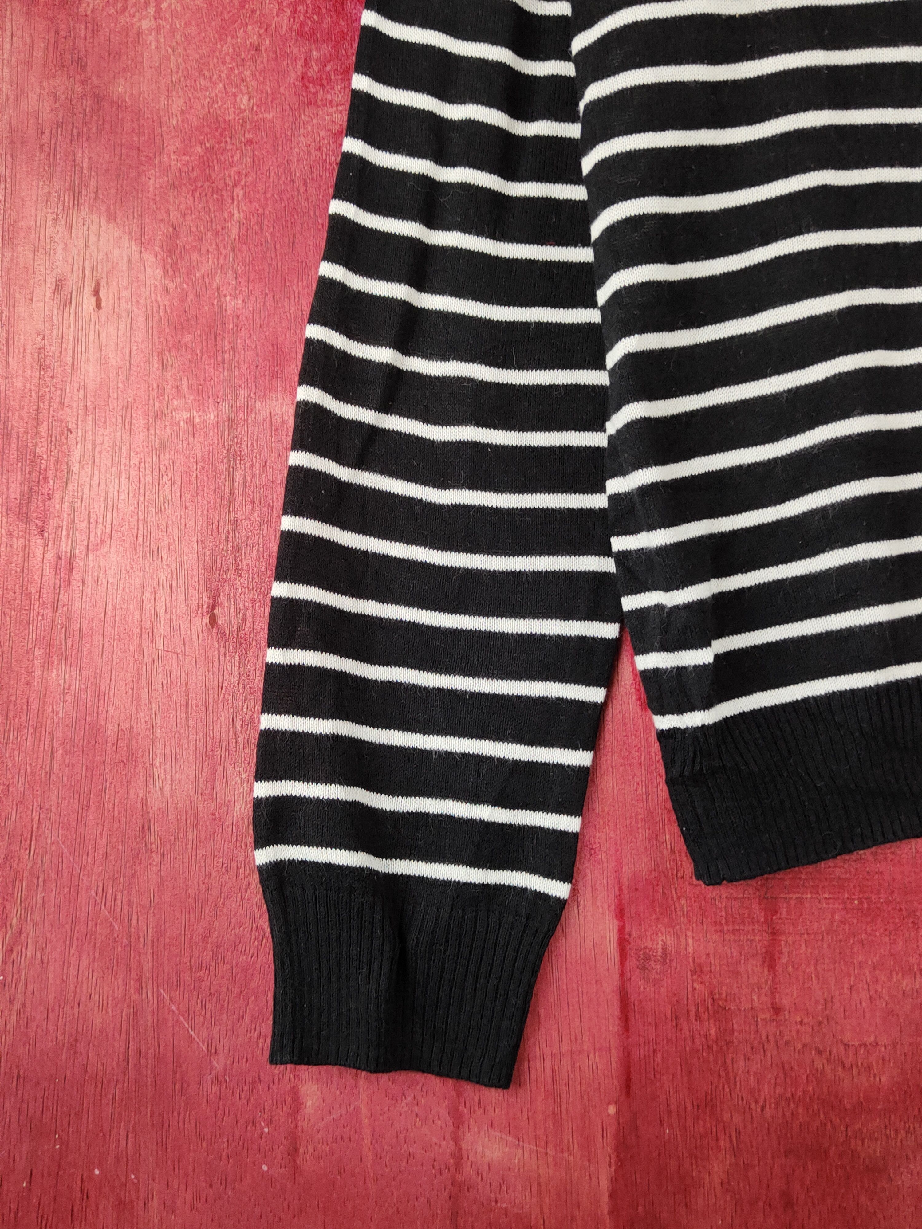 Japanese Brand Japanese Brand Black/White Stripe Knitwear Cardigan #S1235 Size S / US 4 / IT 40 - 4 Thumbnail