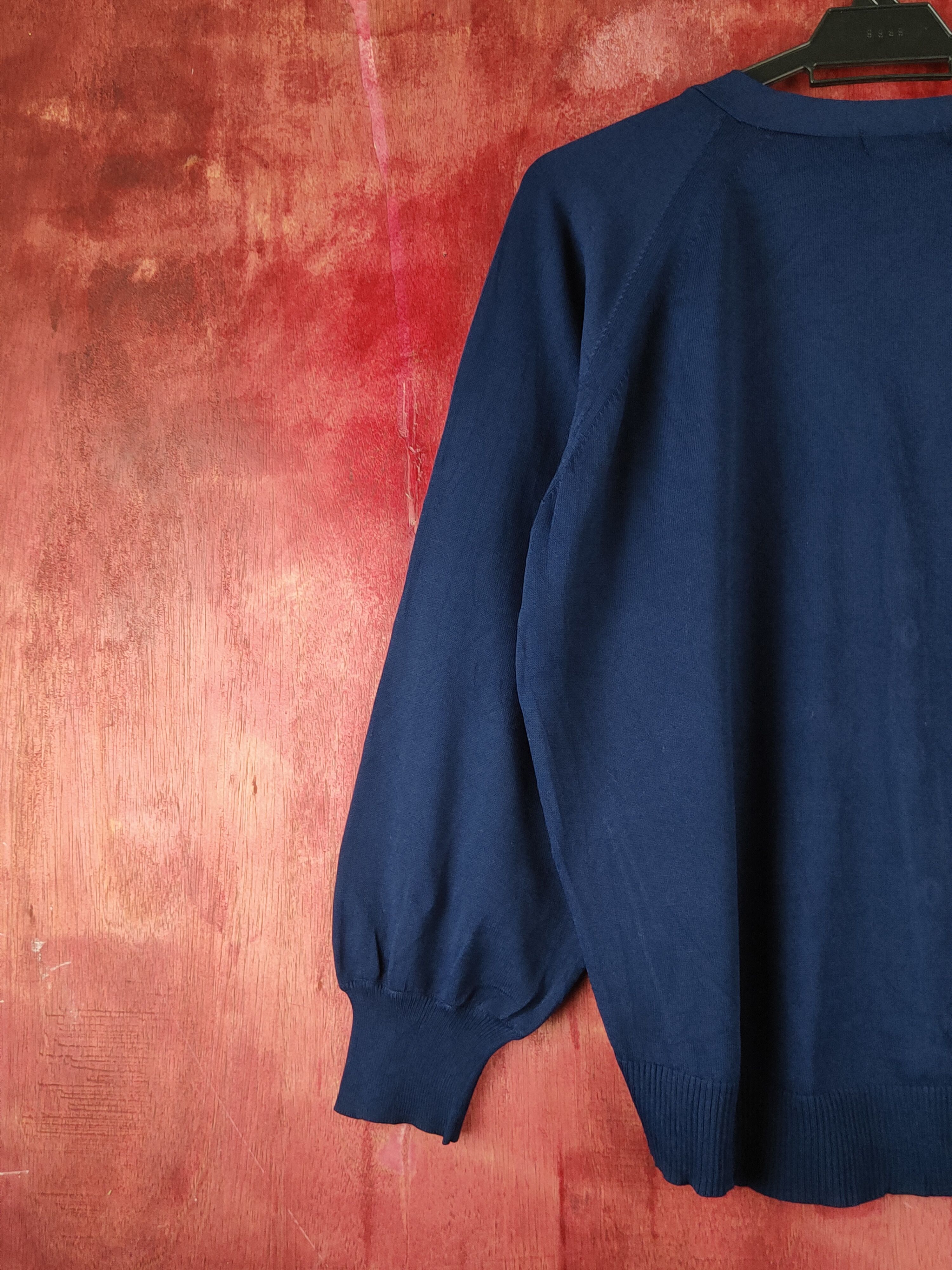 Japanese Brand Closshi Navy Knitwear Cardigan japan vintage #S1234 Size L / US 10 / IT 46 - 8 Thumbnail
