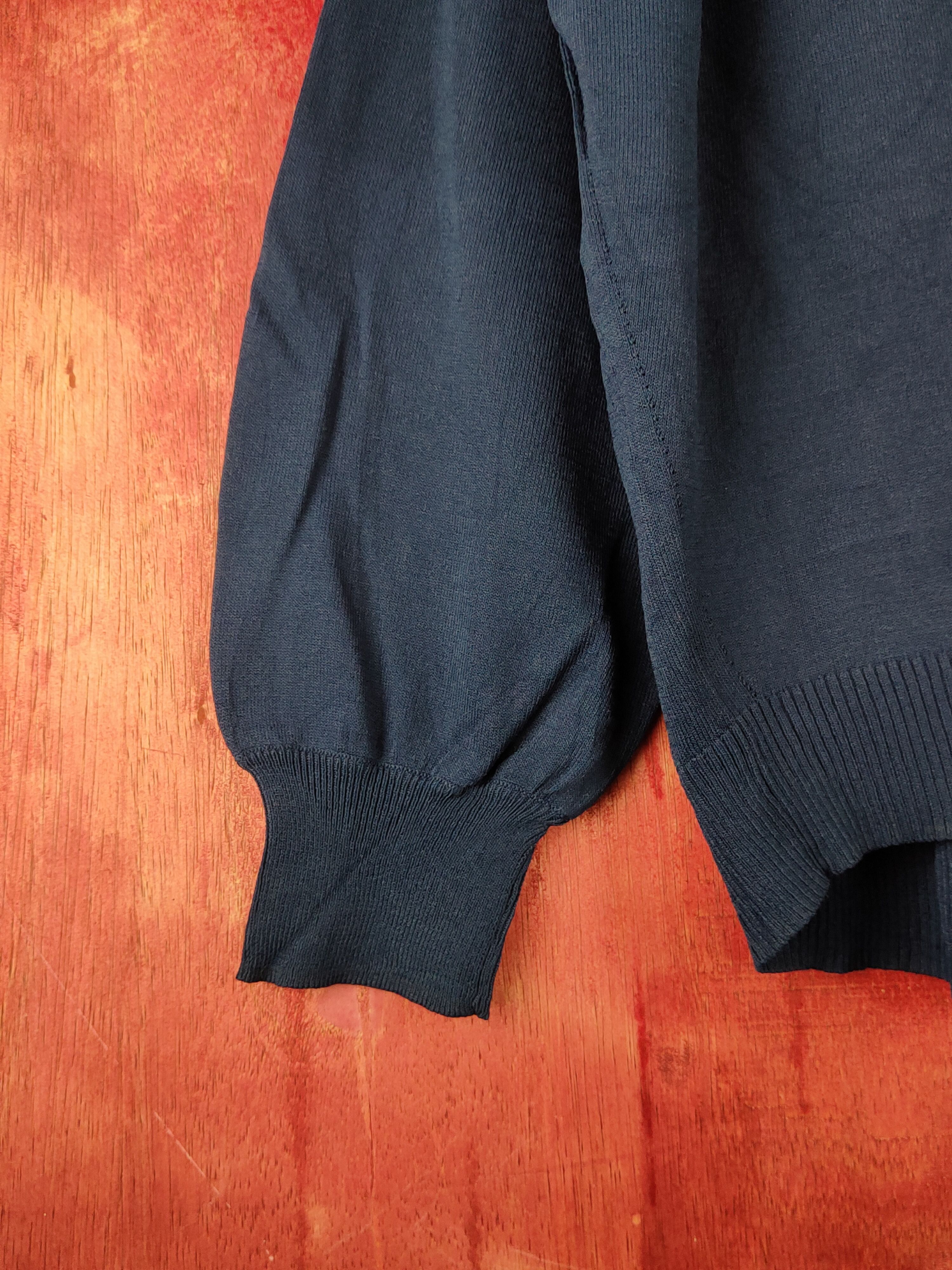 Japanese Brand Closshi Navy Knitwear Cardigan japan vintage #S1234 Size L / US 10 / IT 46 - 4 Thumbnail