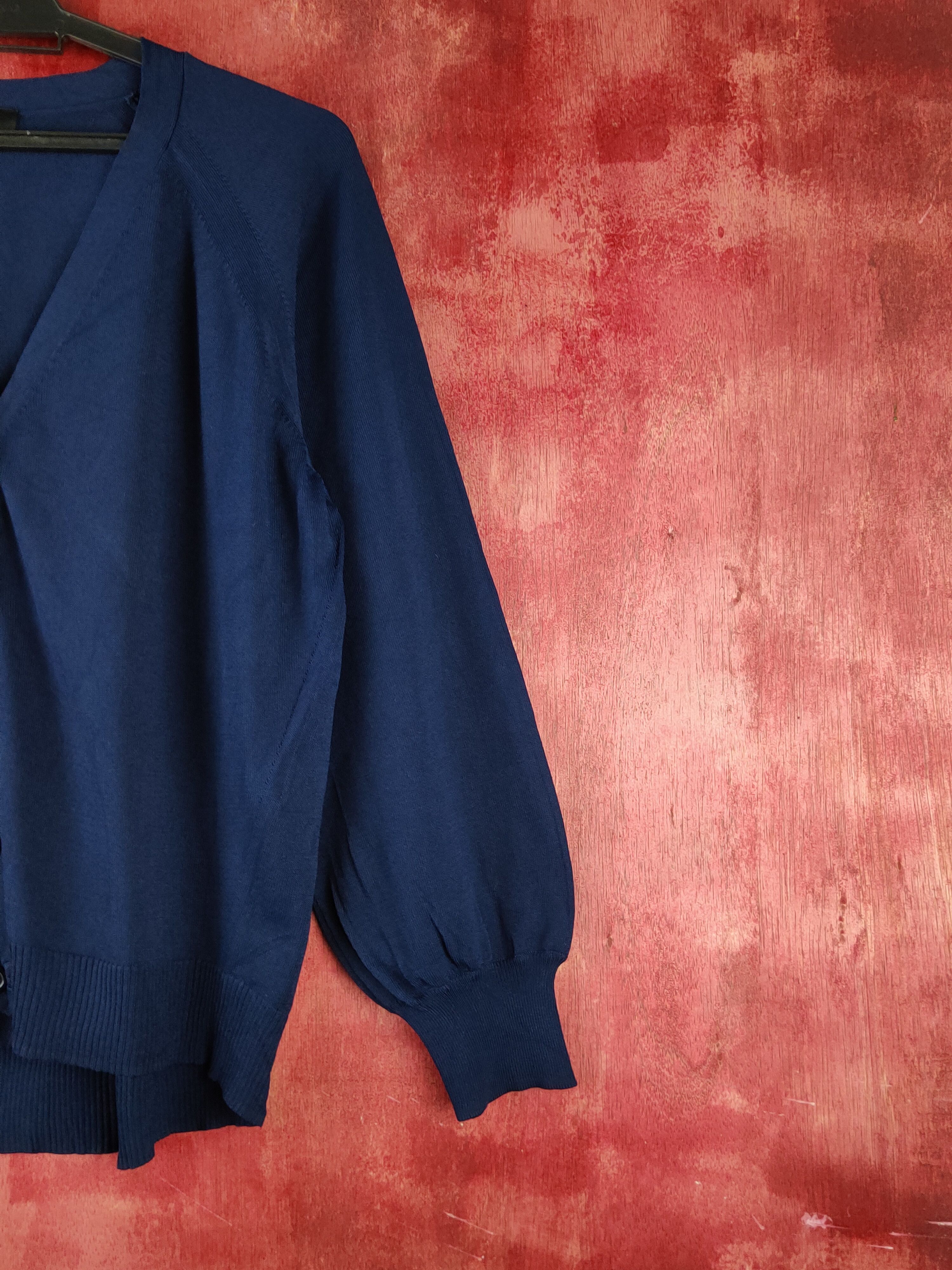 Japanese Brand Closshi Navy Knitwear Cardigan japan vintage #S1234 Size L / US 10 / IT 46 - 5 Thumbnail