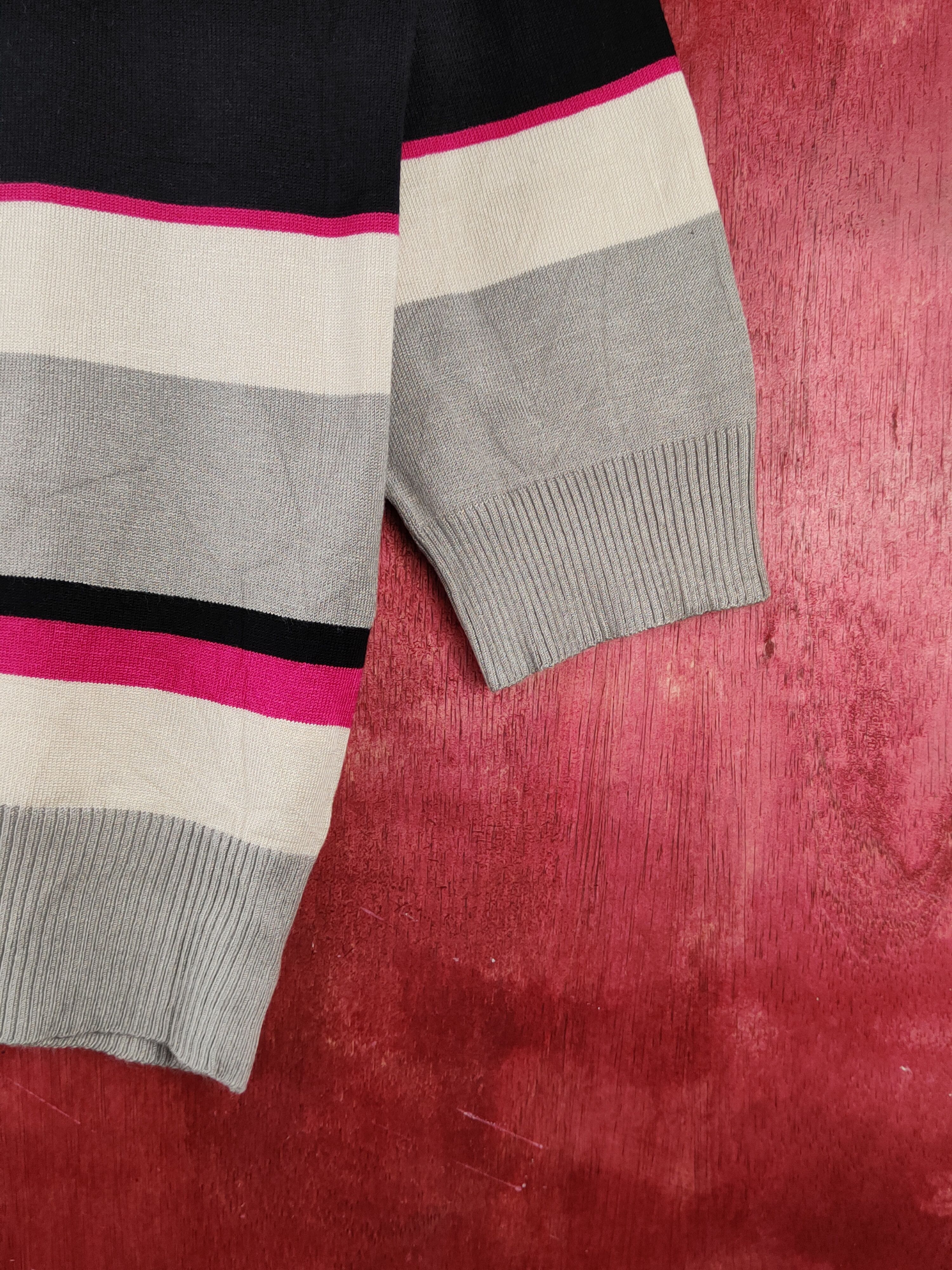 Hypebeast × Japanese Brand Mille Spassi Black/Gray/Pink Stripe Knitwear Cardigan #S1230 Size M / US 6-8 / IT 42-44 - 6 Thumbnail