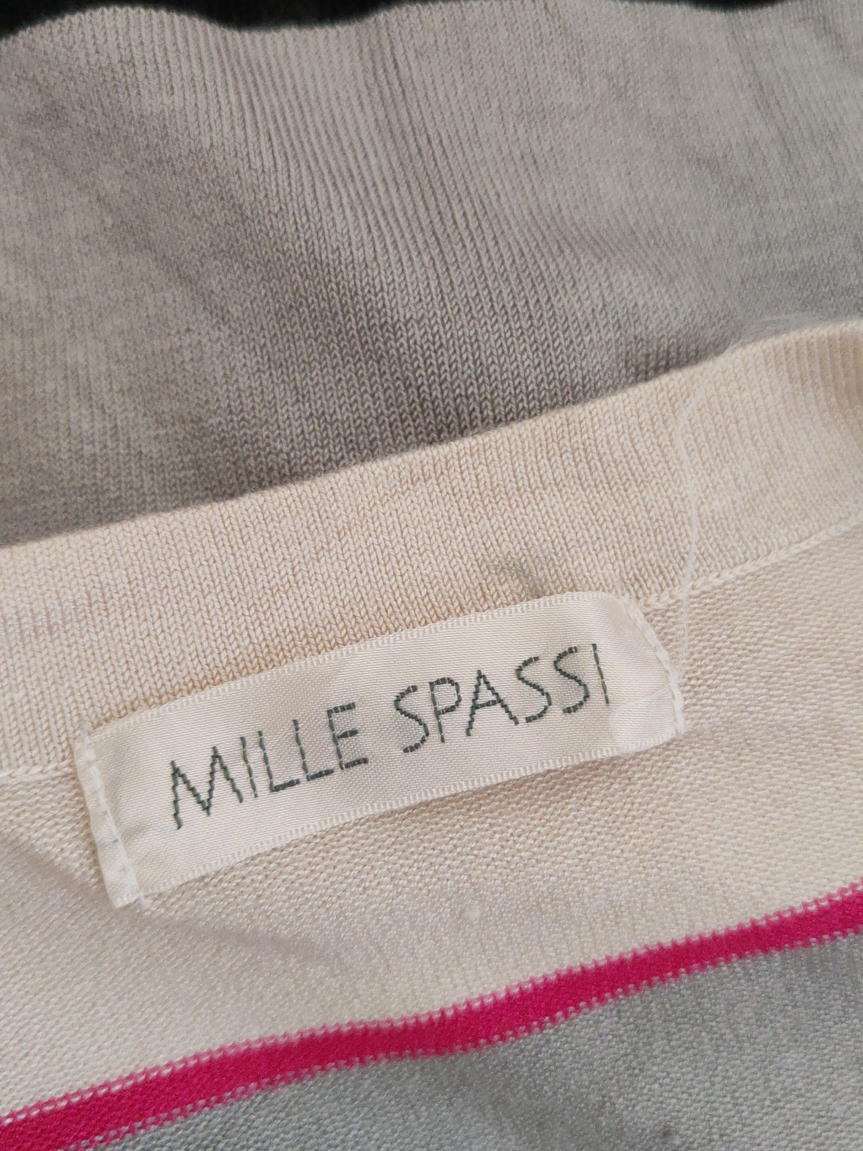 Hypebeast × Japanese Brand Mille Spassi Black/Gray/Pink Stripe Knitwear Cardigan #S1230 Size M / US 6-8 / IT 42-44 - 11 Thumbnail