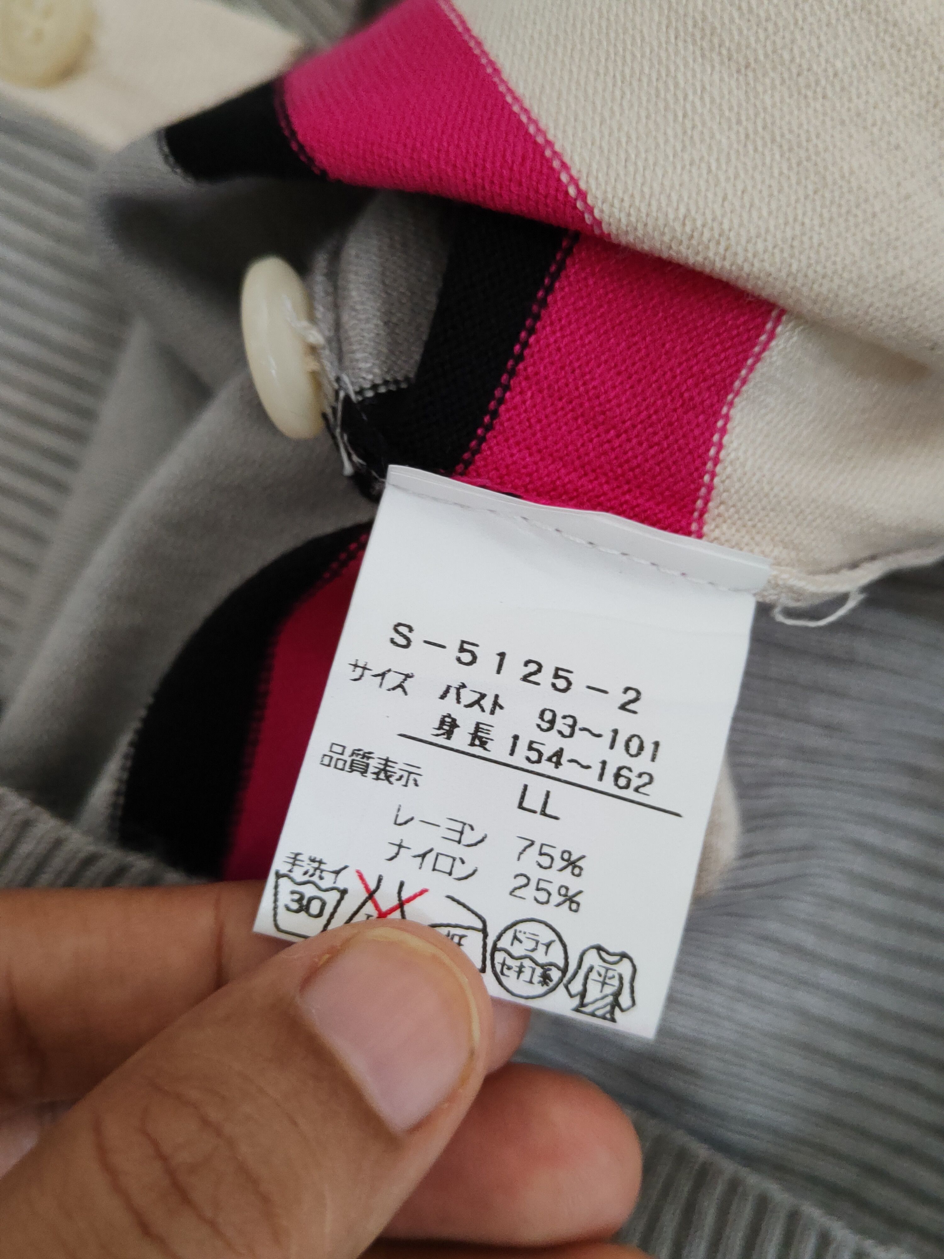 Hypebeast × Japanese Brand Mille Spassi Black/Gray/Pink Stripe Knitwear Cardigan #S1230 Size M / US 6-8 / IT 42-44 - 10 Thumbnail