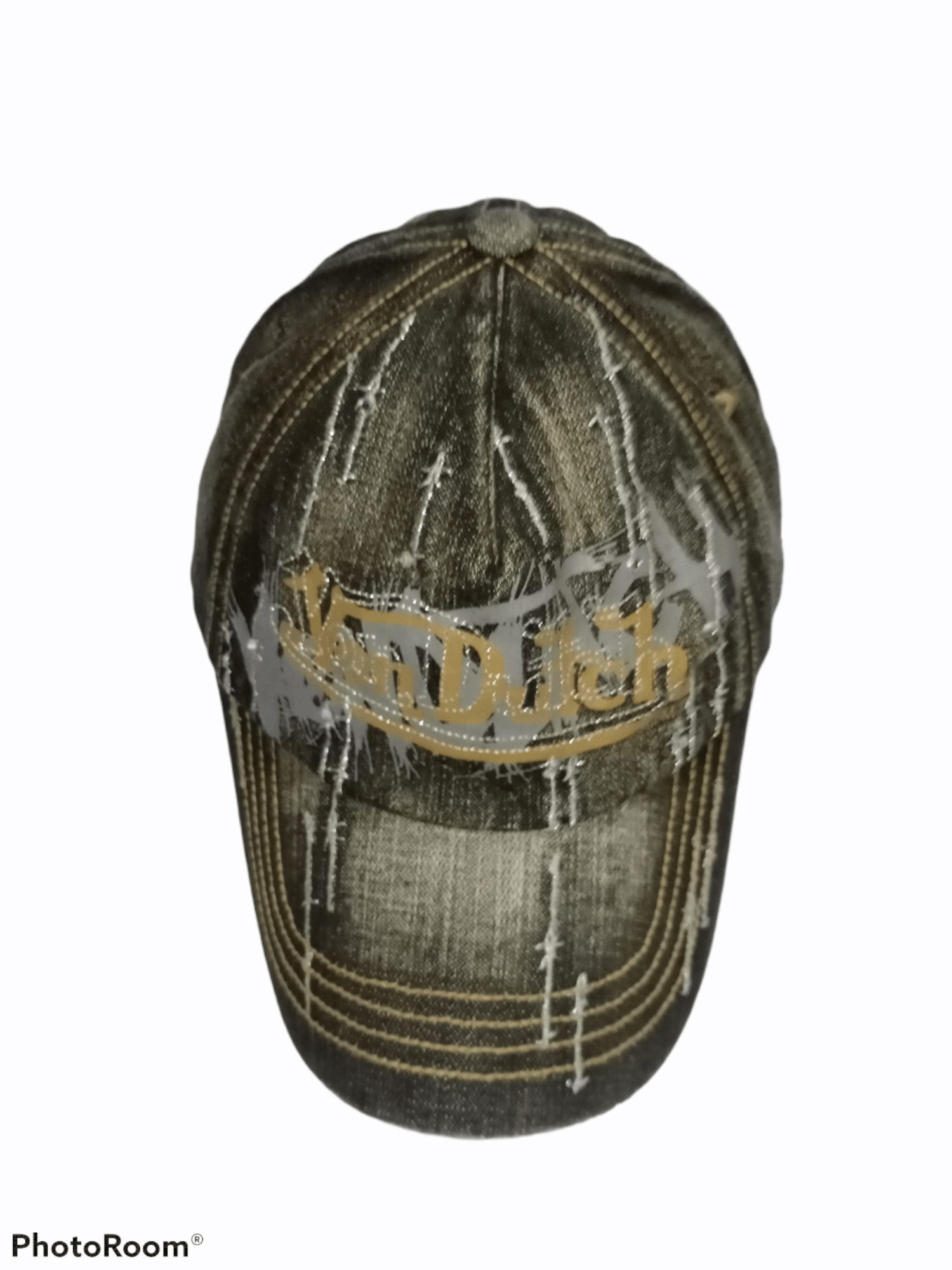 Von Dutch Distressed Denim x Von Dutch Leather Buckle Adjustment Cap Size ONE SIZE - 3 Thumbnail