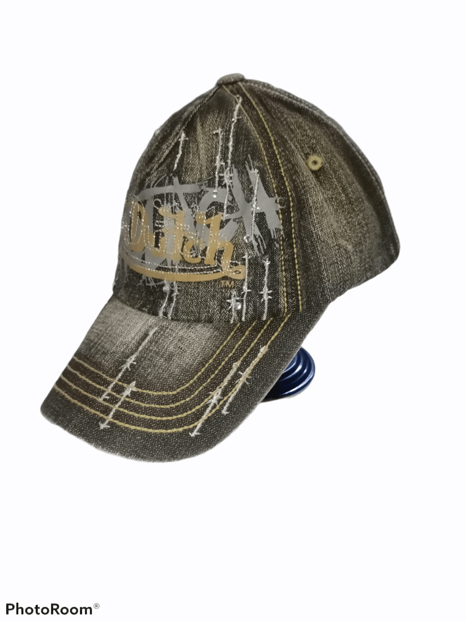 Von Dutch Distressed Denim x Von Dutch Leather Buckle Adjustment Cap Size ONE SIZE - 1 Thumbnail