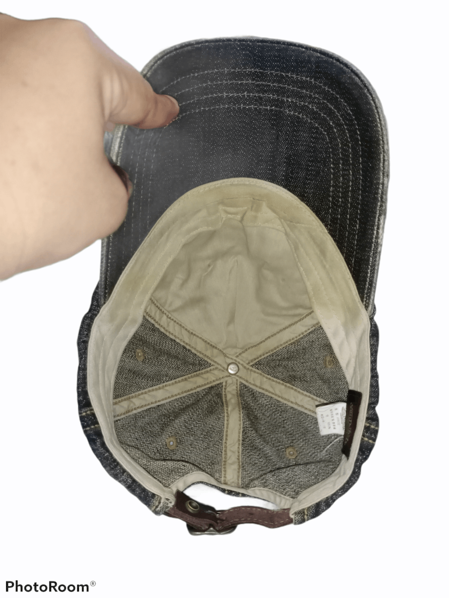 Von Dutch Distressed Denim x Von Dutch Leather Buckle Adjustment Cap Size ONE SIZE - 6 Thumbnail