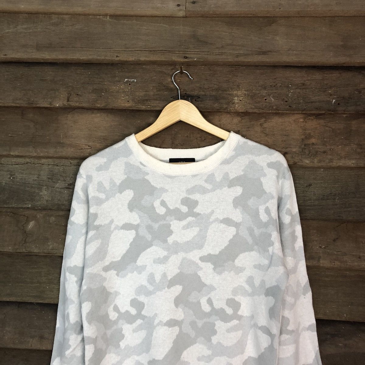 Japanese Brand Azul Grey soft Camo Knitwear Sweater #6754 Size US M / EU 48-50 / 2 - 2 Thumbnail