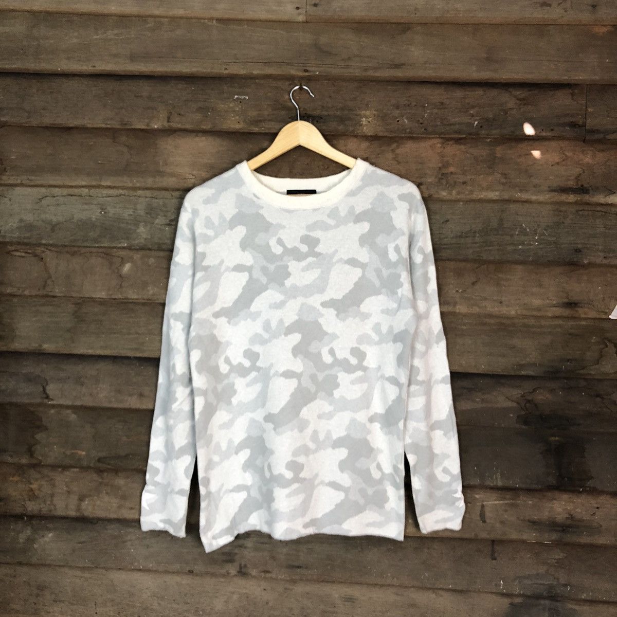 Japanese Brand Azul Grey soft Camo Knitwear Sweater #6754 Size US M / EU 48-50 / 2 - 1 Thumbnail