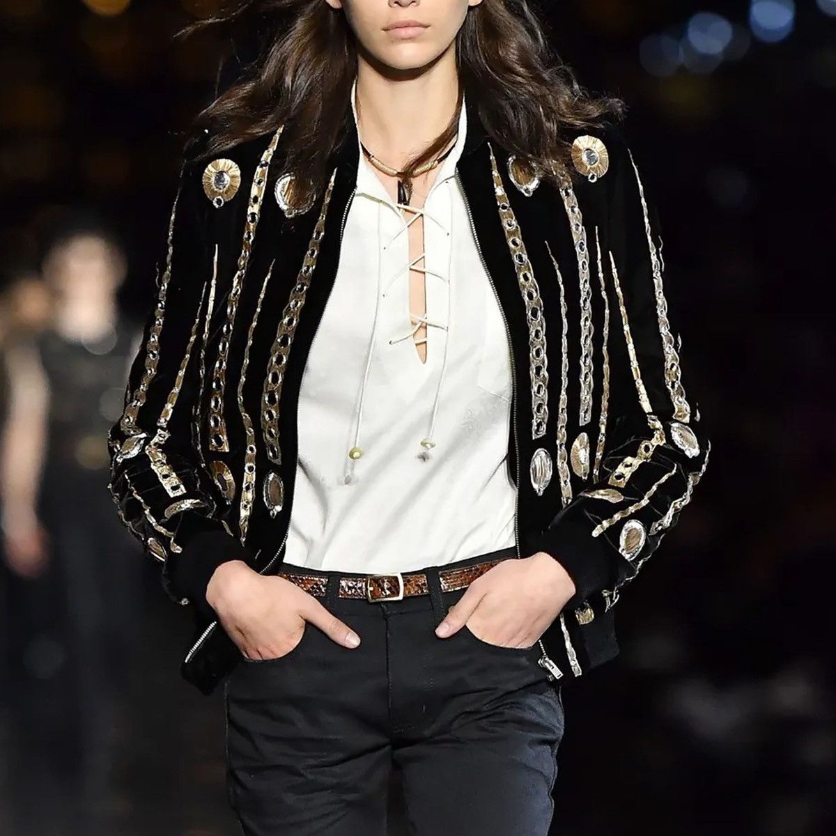 Saint Laurent Paris Saint Laurent Varsity Jacket With Jukebox In Medium Size US M / EU 48-50 / 2 - 3 Thumbnail
