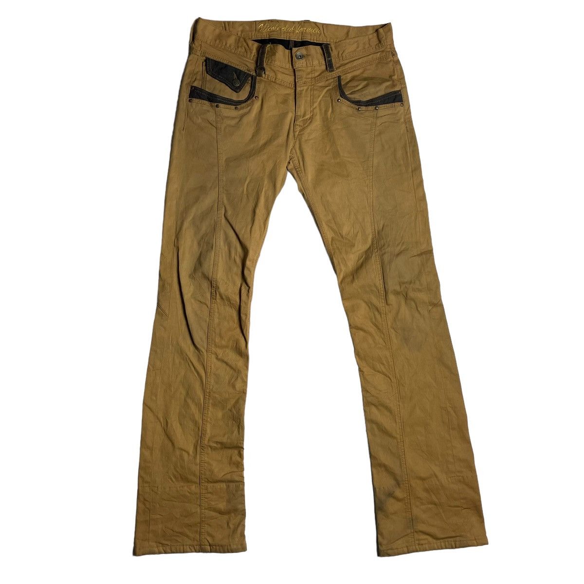 Nicole Club 🇯🇵 NICOLE CLUB FOR MEN SPIRAL CUT LEATHER POCKET PANTS Size US 31 - 1 Thumbnail