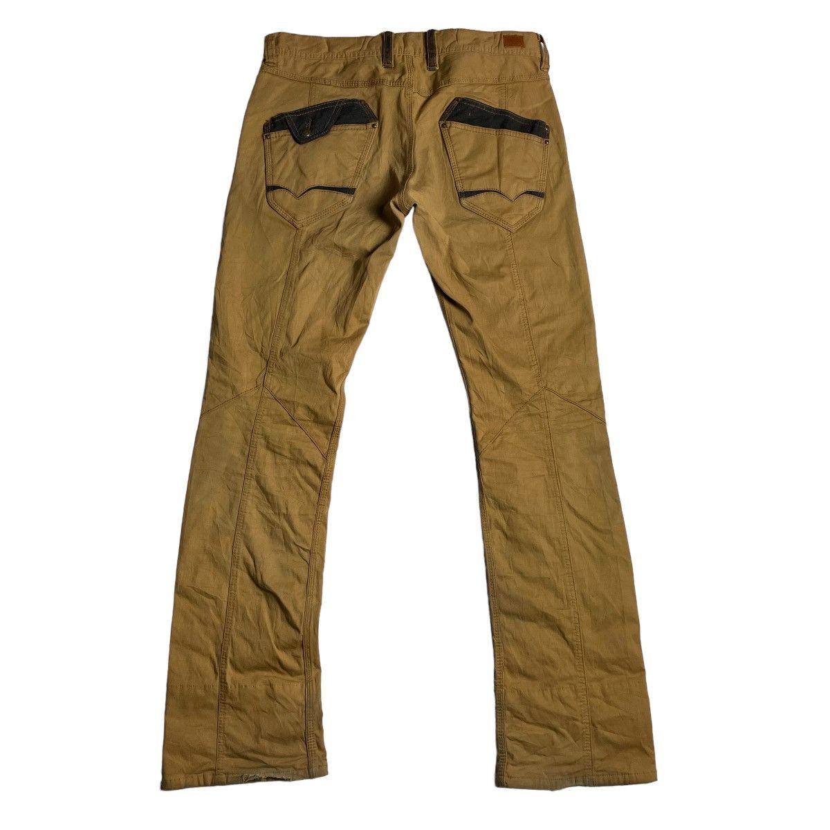 Nicole Club 🇯🇵 NICOLE CLUB FOR MEN SPIRAL CUT LEATHER POCKET PANTS Size US 31 - 2 Thumbnail