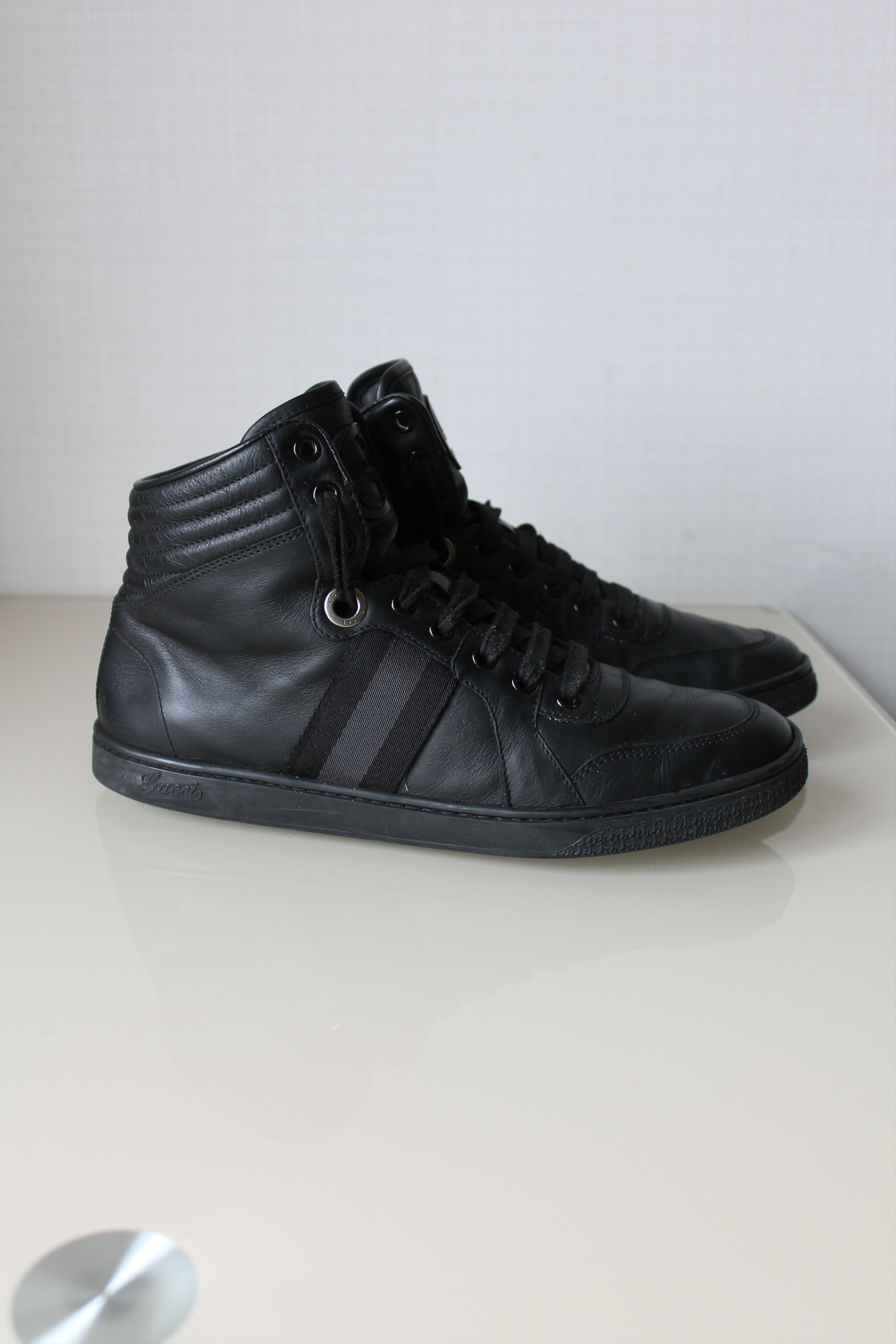 Gucci Gucci Viaggio Collection High Top Leather Sneakers Black Size US 6.5 / EU 39-40 - 4 Thumbnail
