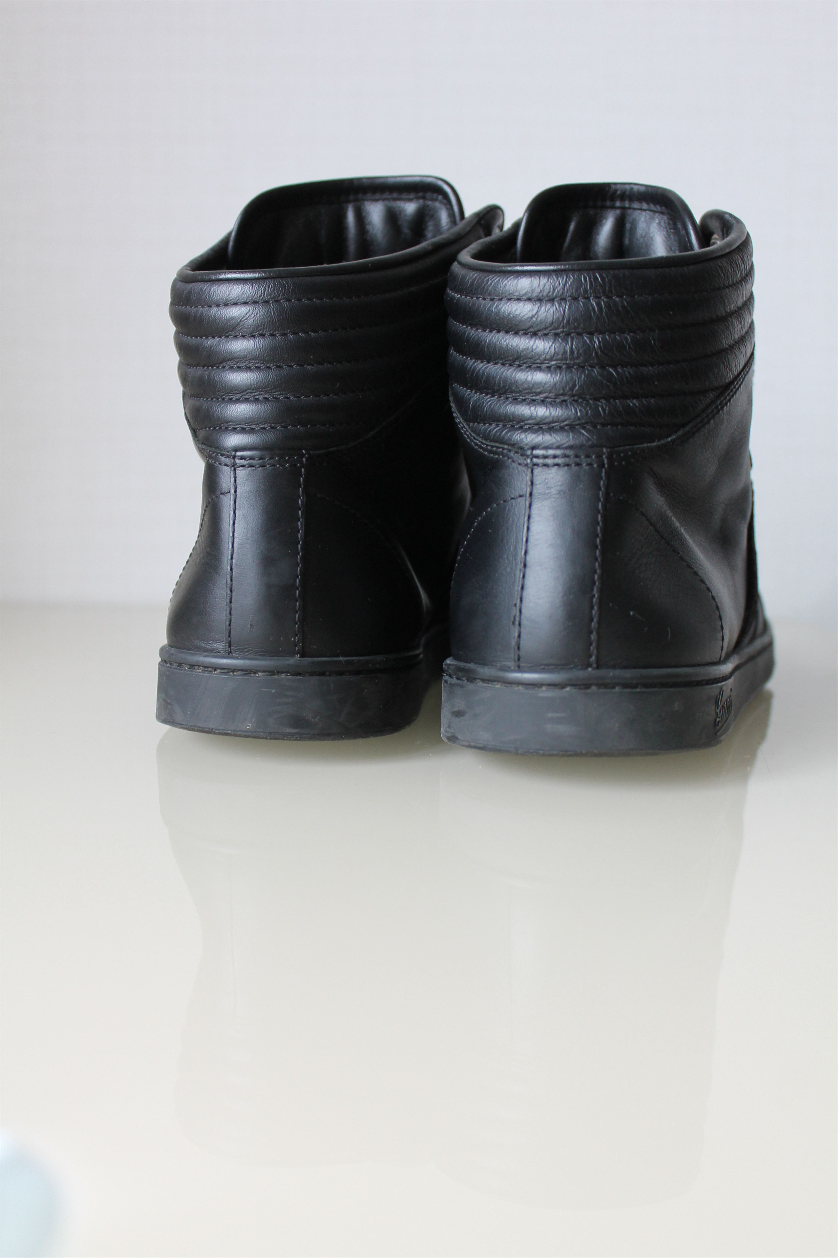 Gucci Gucci Viaggio Collection High Top Leather Sneakers Black Size US 6.5 / EU 39-40 - 5 Thumbnail