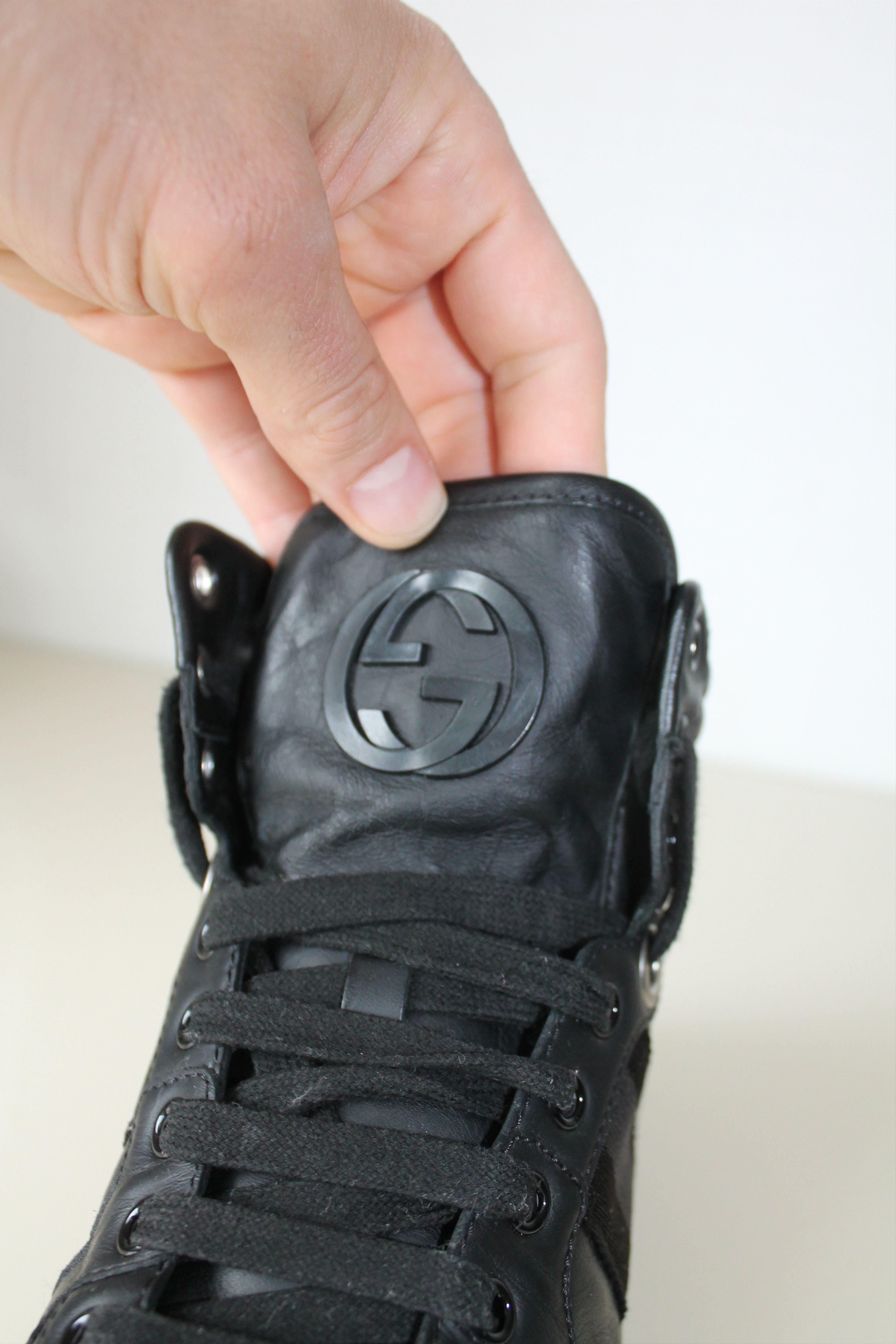 Gucci Gucci Viaggio Collection High Top Leather Sneakers Black Size US 6.5 / EU 39-40 - 12 Thumbnail