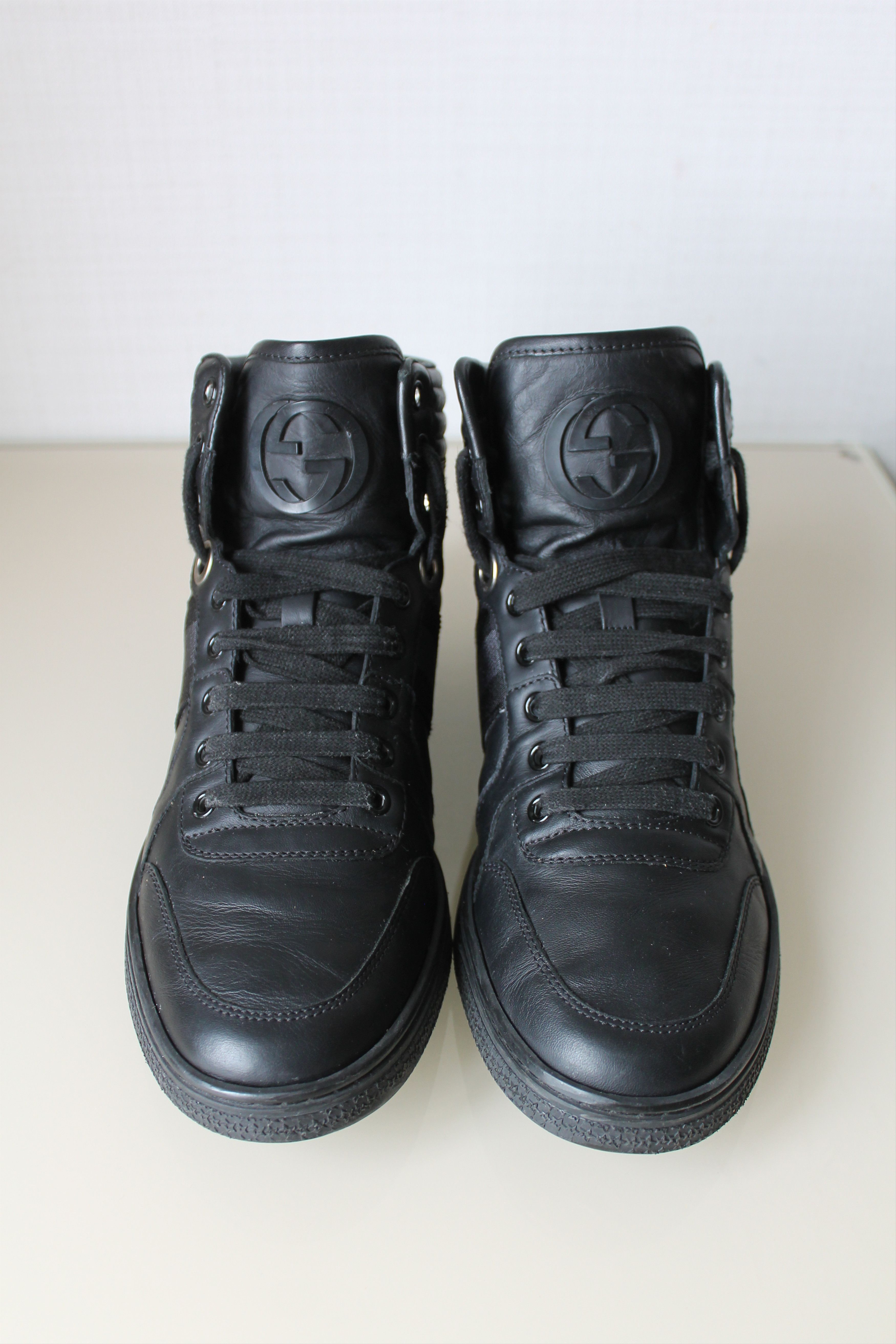 Gucci Gucci Viaggio Collection High Top Leather Sneakers Black Size US 6.5 / EU 39-40 - 3 Thumbnail