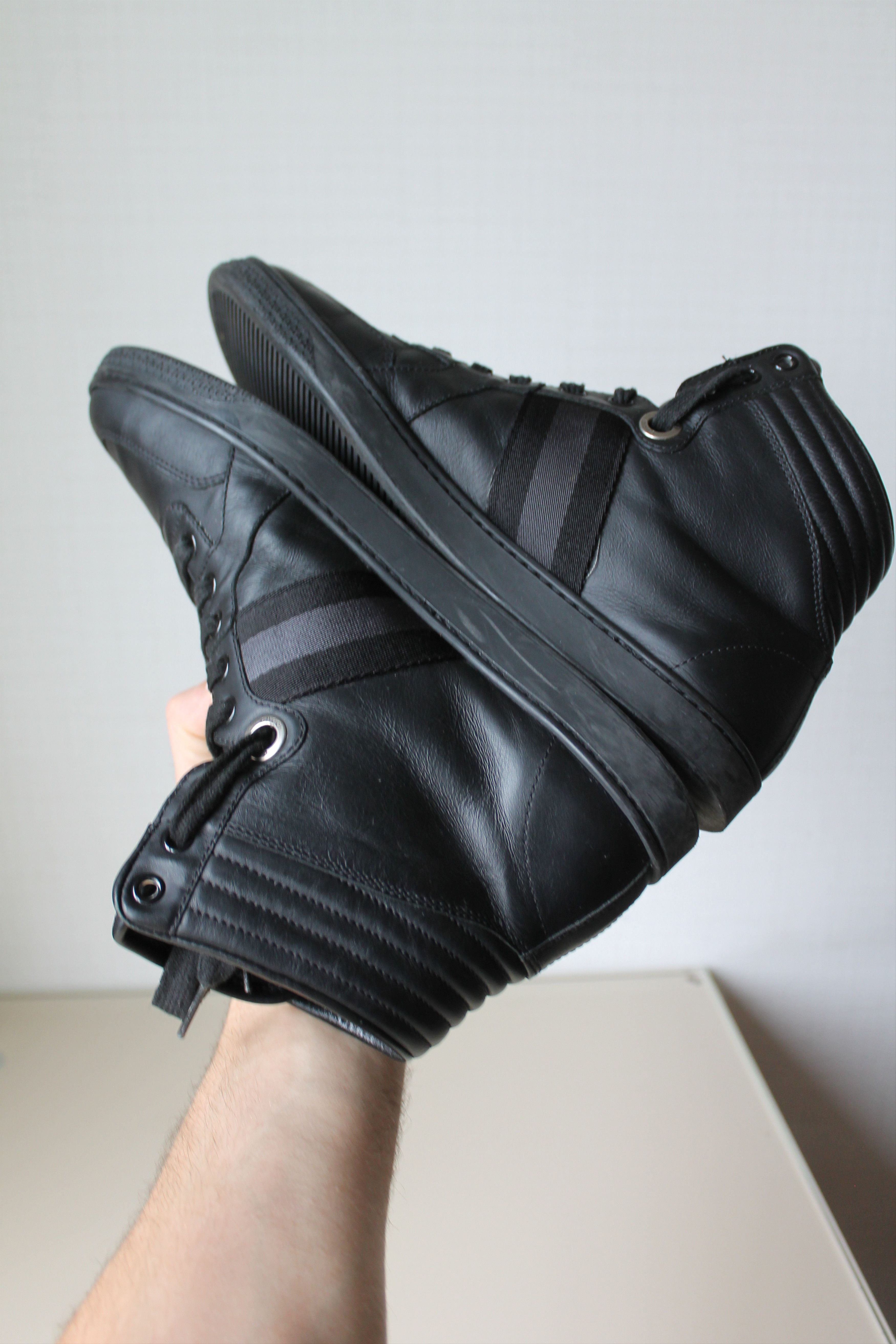 Gucci Gucci Viaggio Collection High Top Leather Sneakers Black Size US 6.5 / EU 39-40 - 13 Thumbnail