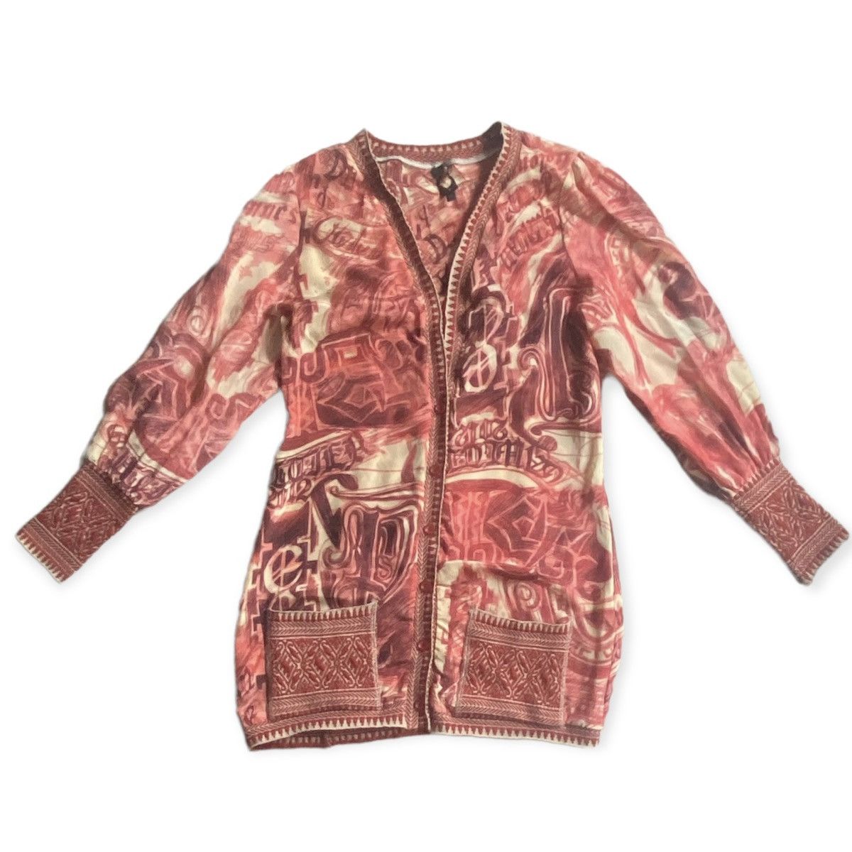 Jean Paul Gaultier JPG Red Silk Cardigan Size M / US 6-8 / IT 42-44 - 1 Thumbnail