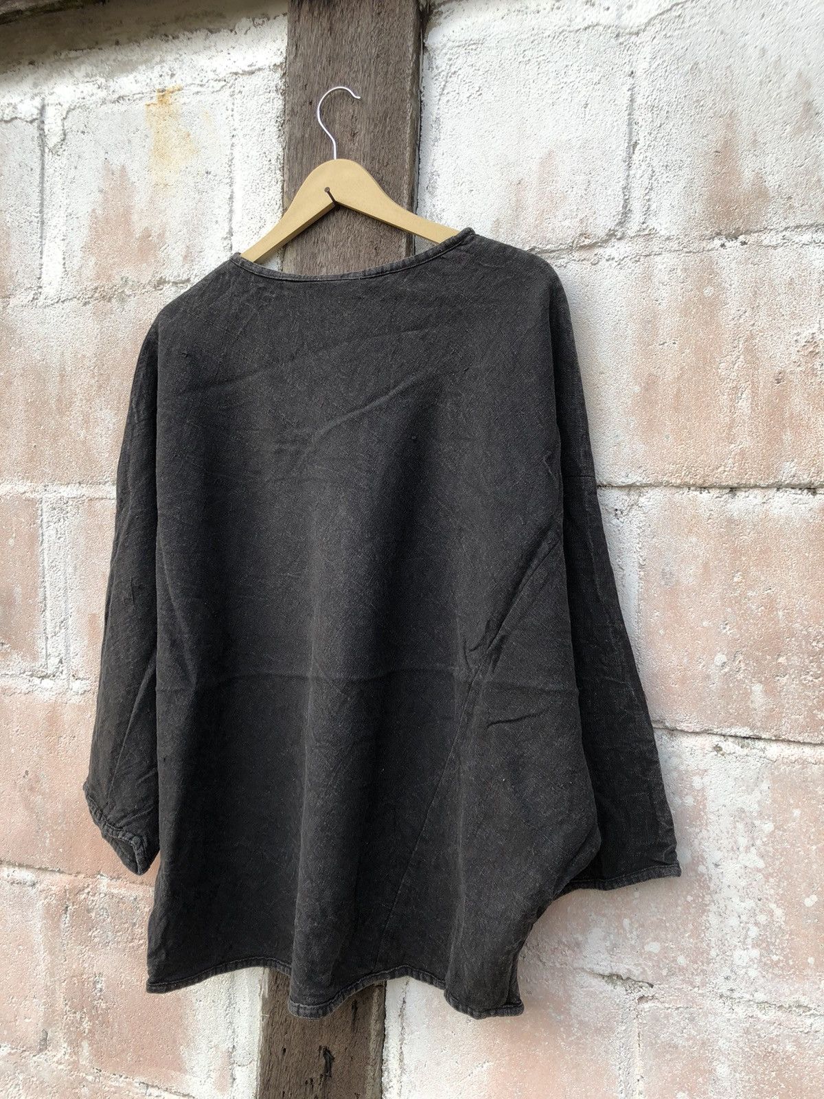 Vintage Aless Ponchos Chore Shirt Black Size US XL / EU 56 / 4 - 4 Thumbnail