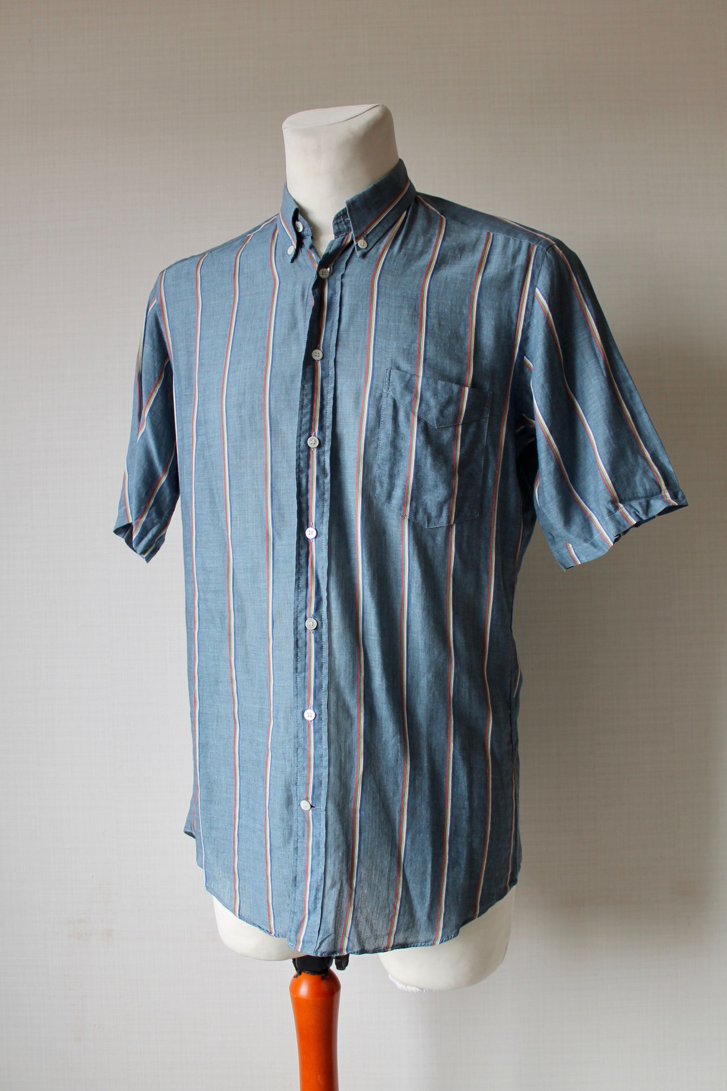 Hugo Boss 80's RARE Creation HUGO BOSS Paris Retro shirt Striped Size US S / EU 44-46 / 1 - 2 Thumbnail
