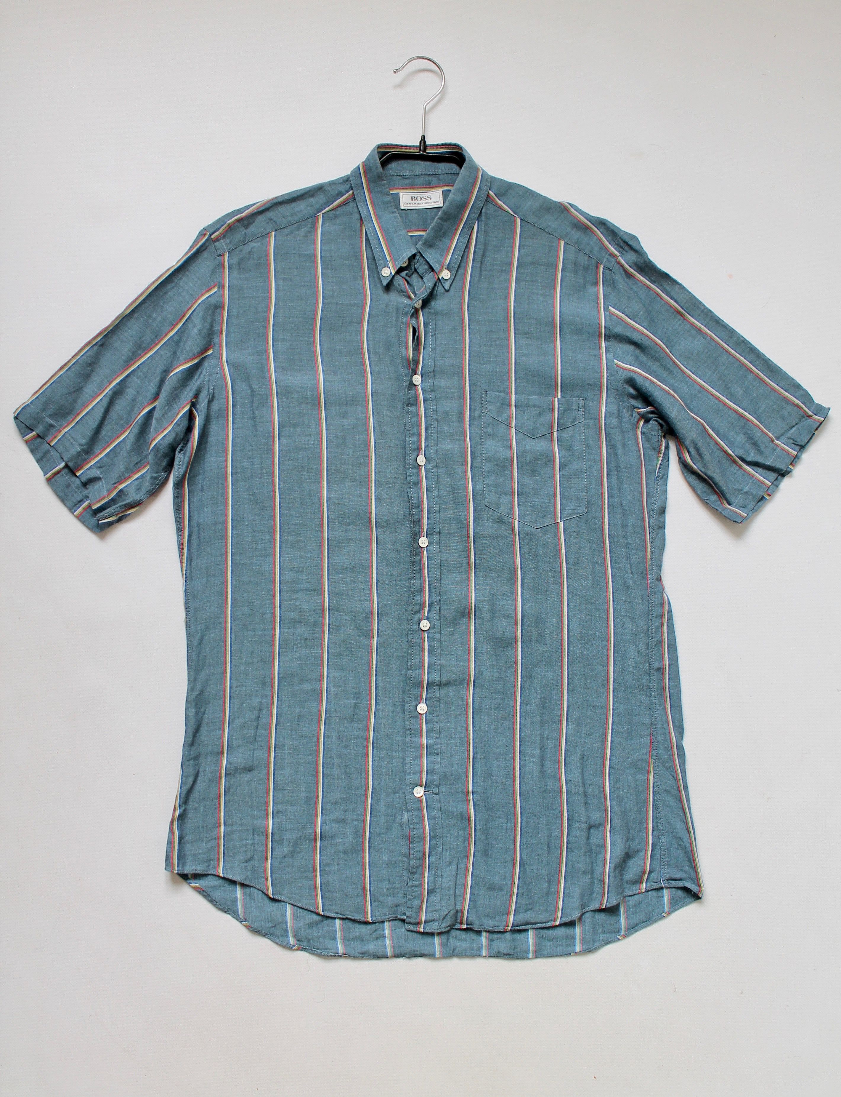 Hugo Boss 80's RARE Creation HUGO BOSS Paris Retro shirt Striped Size US S / EU 44-46 / 1 - 1 Thumbnail