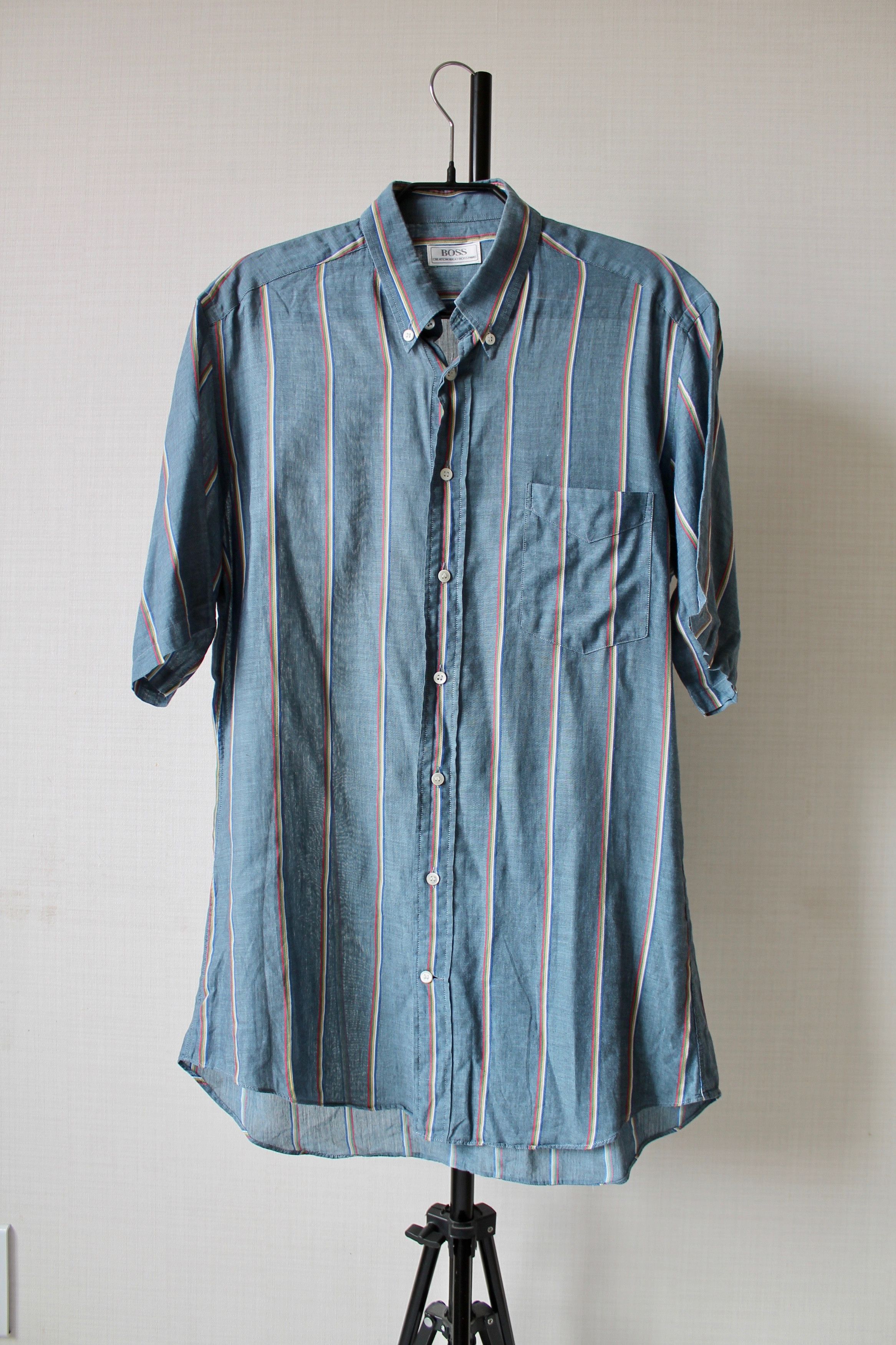 Hugo Boss 80's RARE Creation HUGO BOSS Paris Retro shirt Striped Size US S / EU 44-46 / 1 - 4 Thumbnail